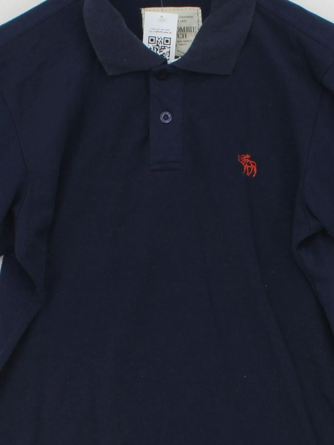 Abercrombie & Fitch Men's Polo L Blue 100% Cotton Basic - Image 3