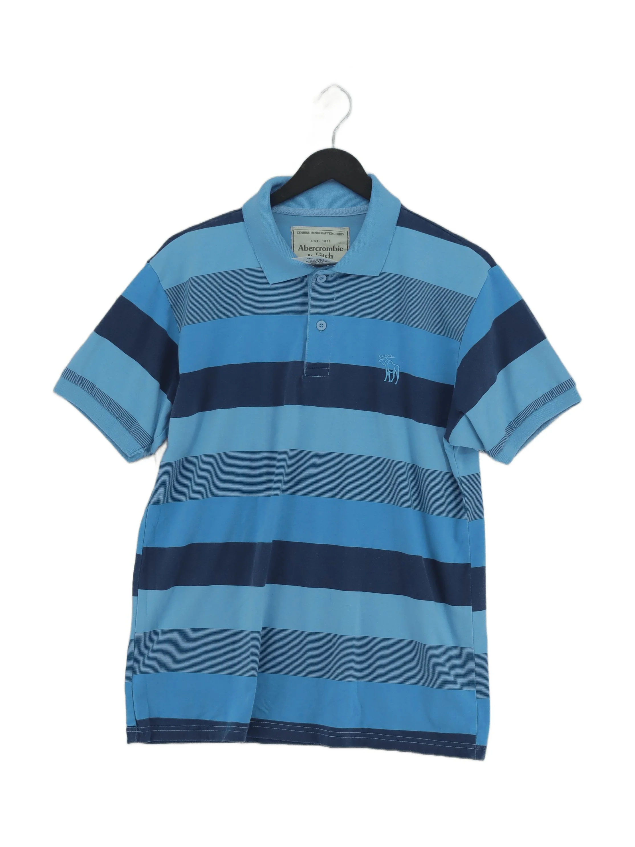 Abercrombie & Fitch Men's Polo L Blue Striped 100% Other Basic