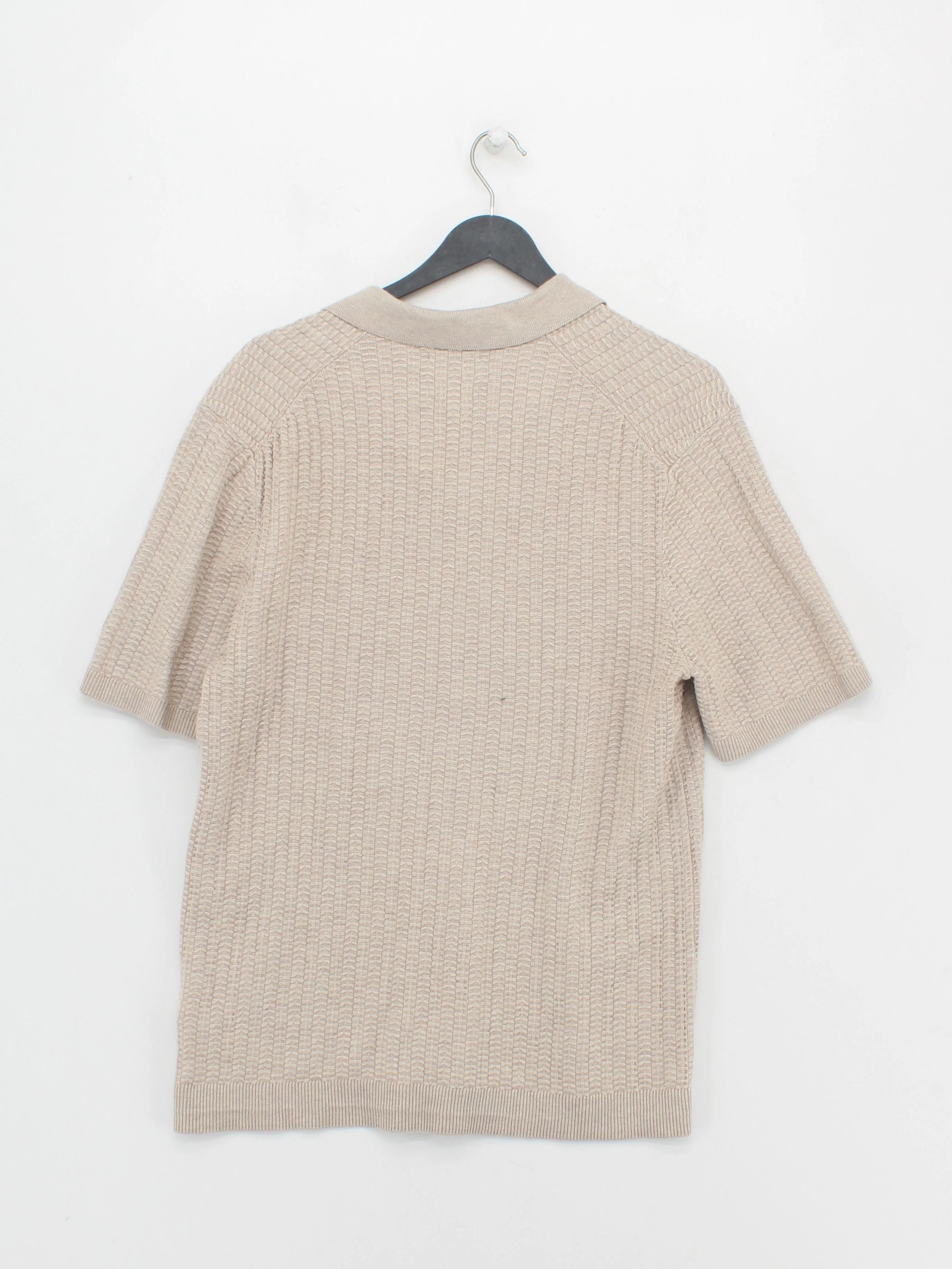 Abercrombie & Fitch Men's Polo M Cream Cotton with Nylon, Viscose Basic - Image 2