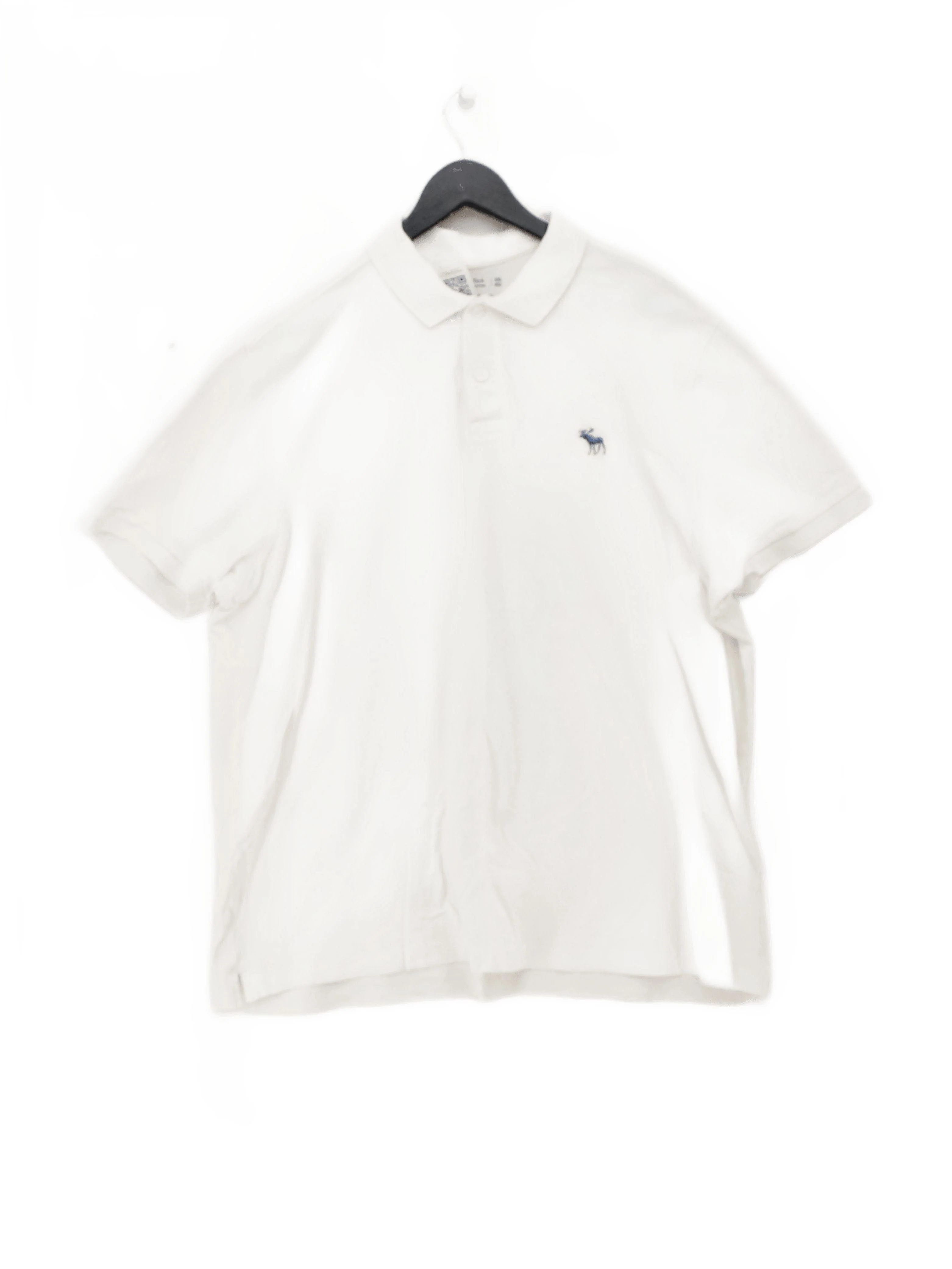 Abercrombie & Fitch Men's Polo XXL White Cotton with Elastane Basic
