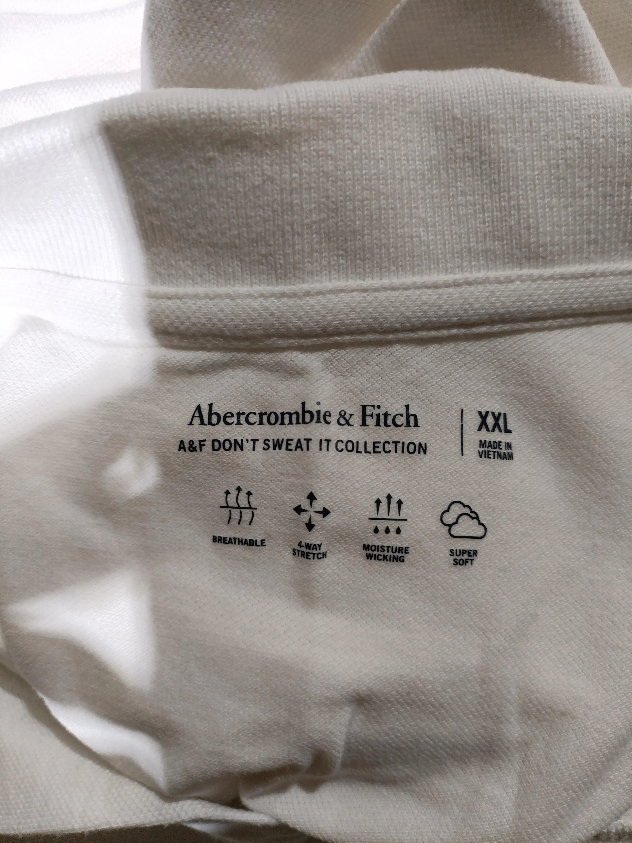 Abercrombie & Fitch Men's Polo XXL White Cotton with Elastane Basic - Image 5