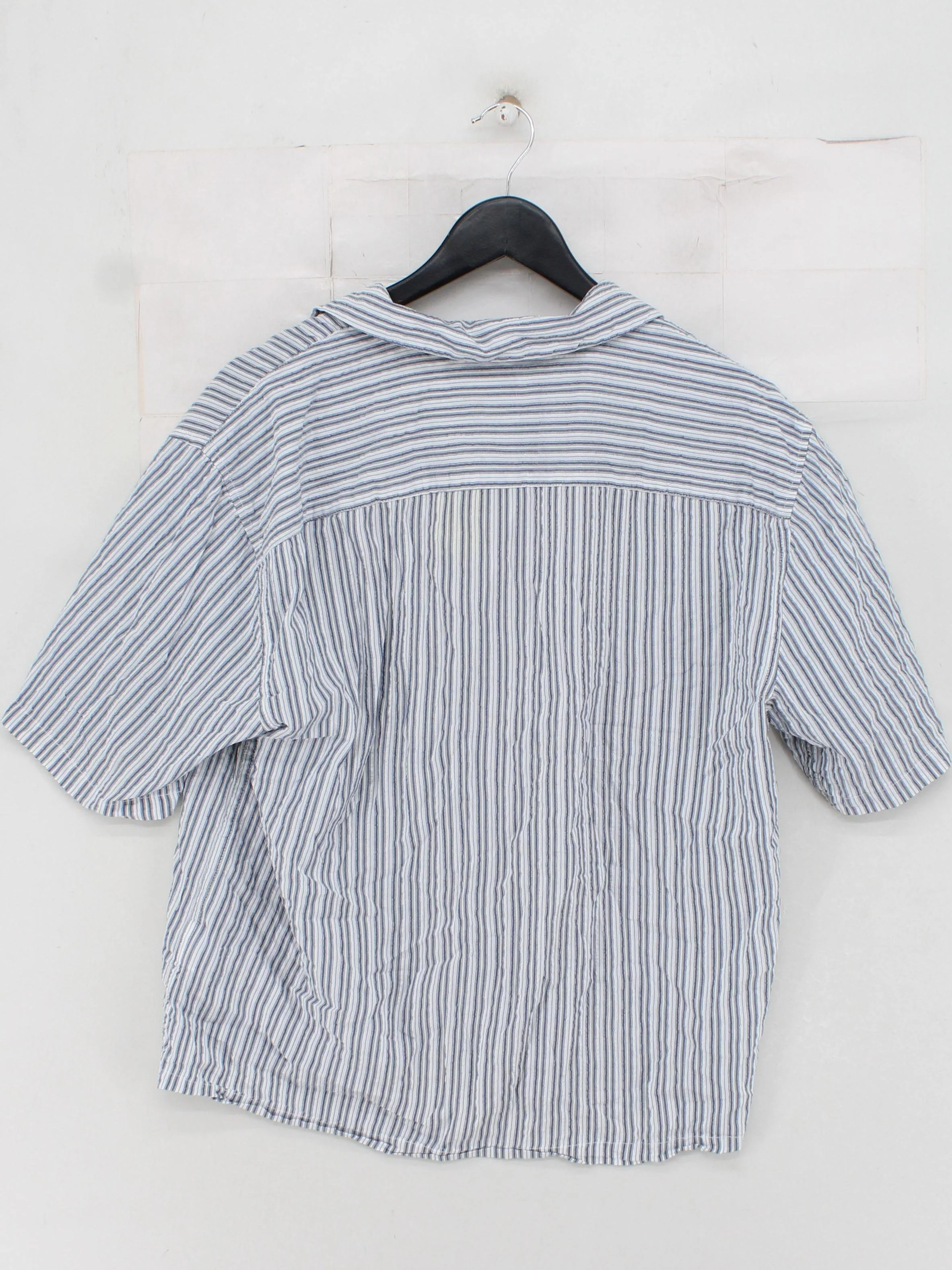 Abercrombie & Fitch Men's Shirt M Blue Striped Cotton with Lyocell Modal Basic - Image 2