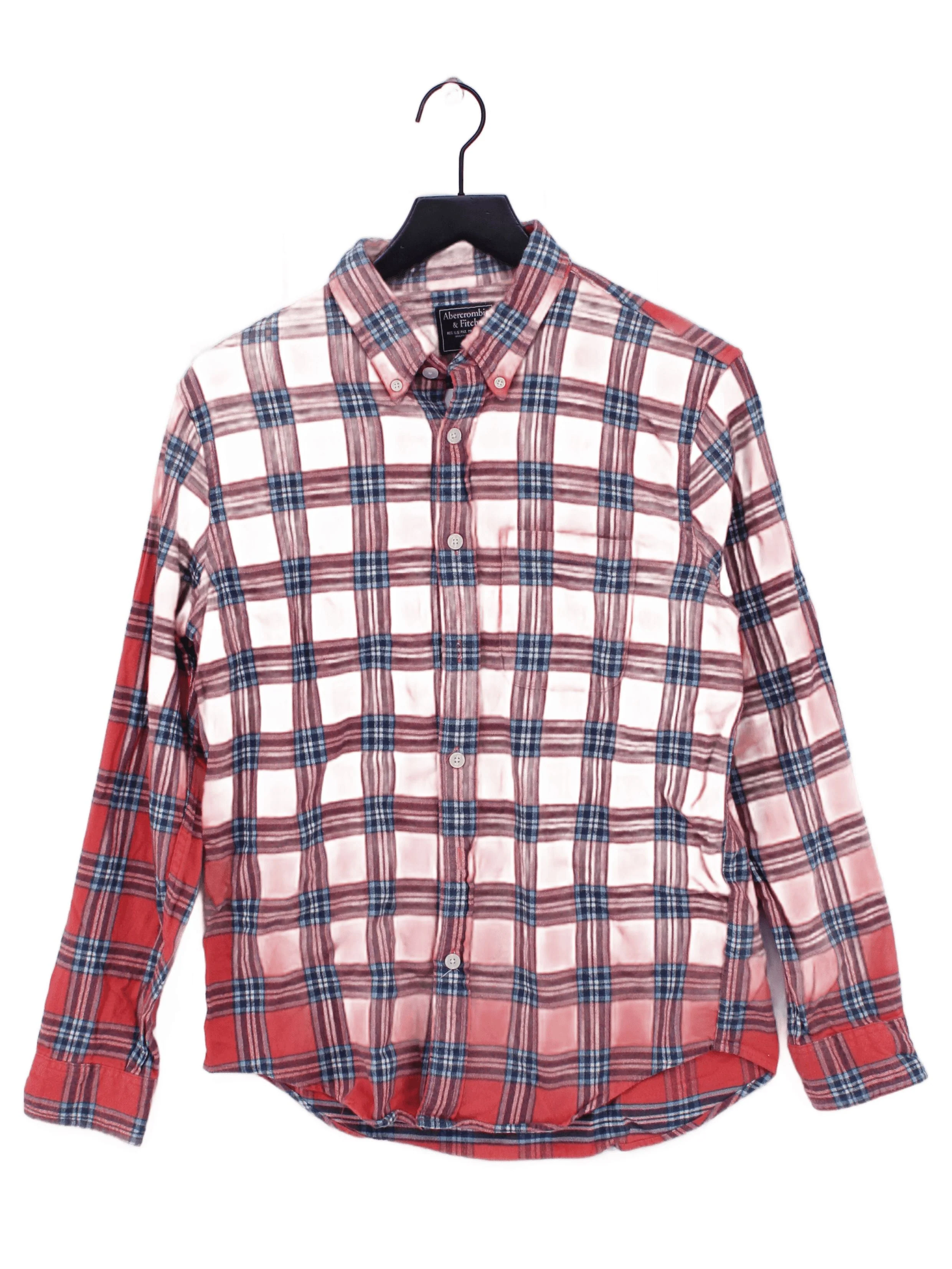 Abercrombie & Fitch Men's Shirt M Red Checkered 100% Cotton Basic