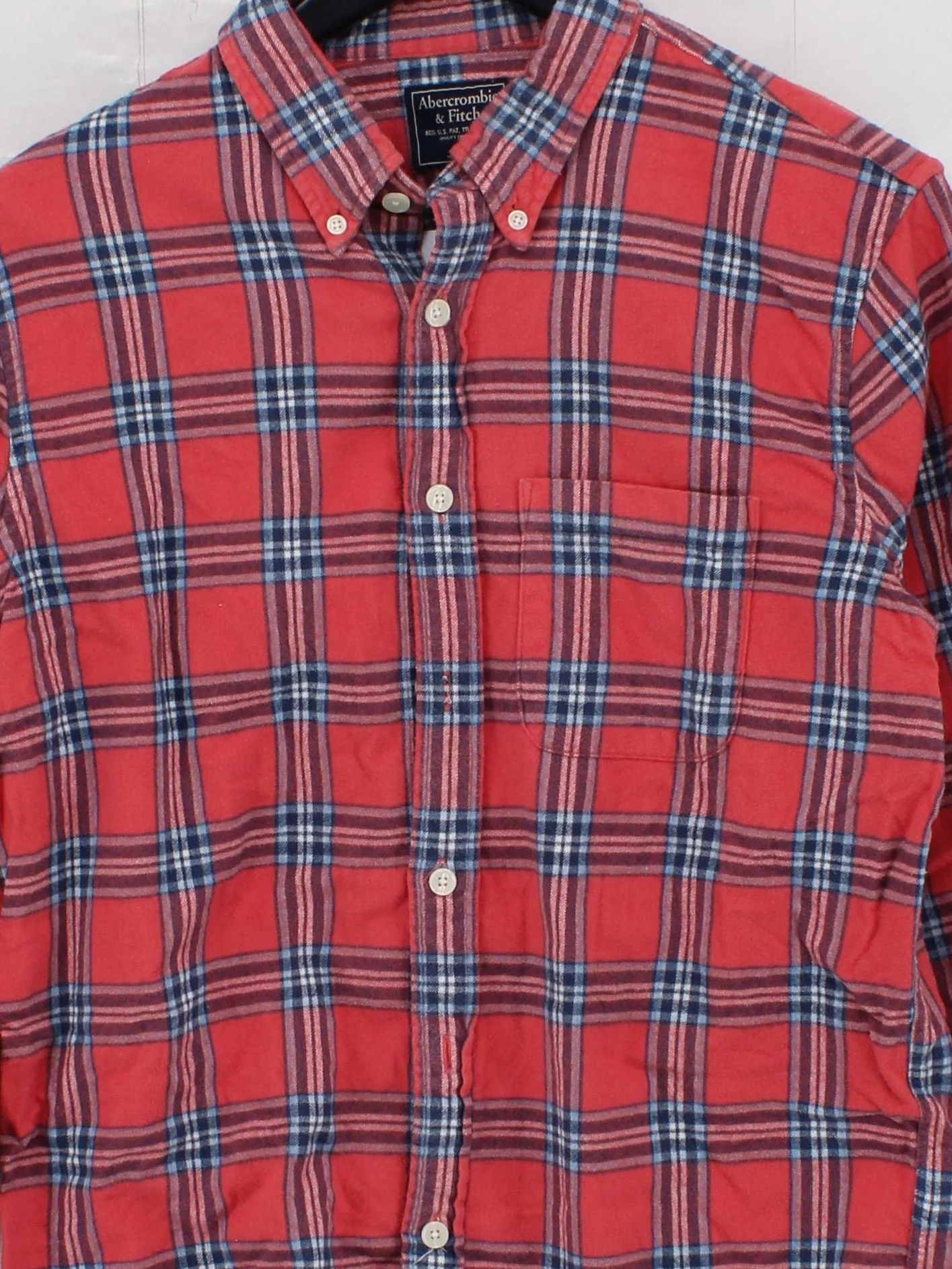 Abercrombie & Fitch Men's Shirt M Red Checkered 100% Cotton Basic - Image 3