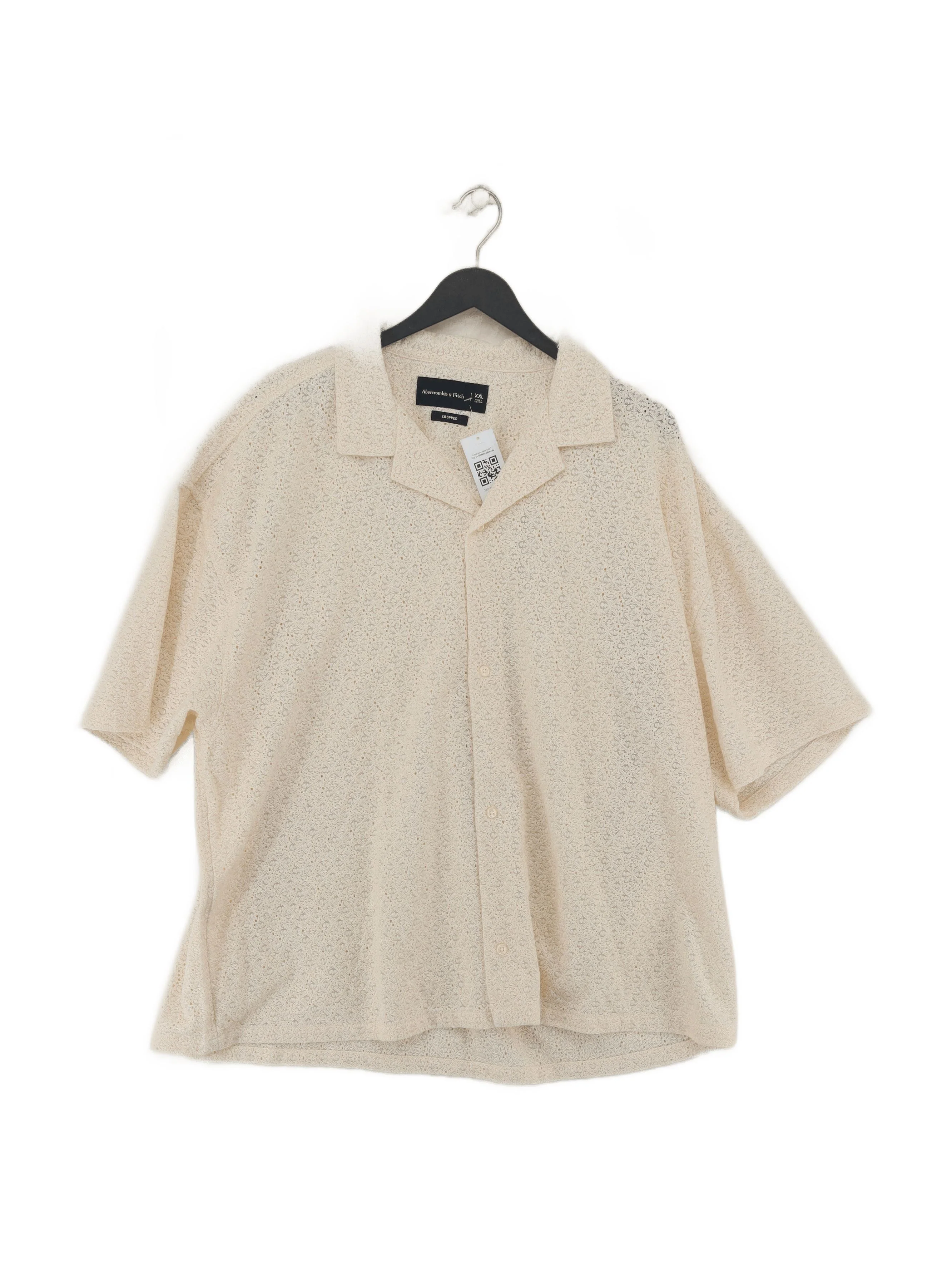 Abercrombie & Fitch Men's Shirt XXL Cream Cotton with Nylon Basic