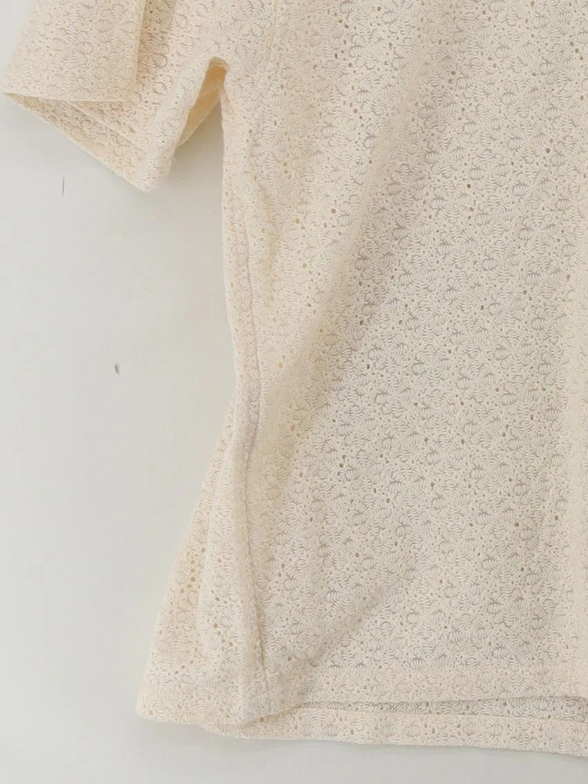 Abercrombie & Fitch Men's Shirt XXL Cream Cotton with Nylon Basic - Image 4