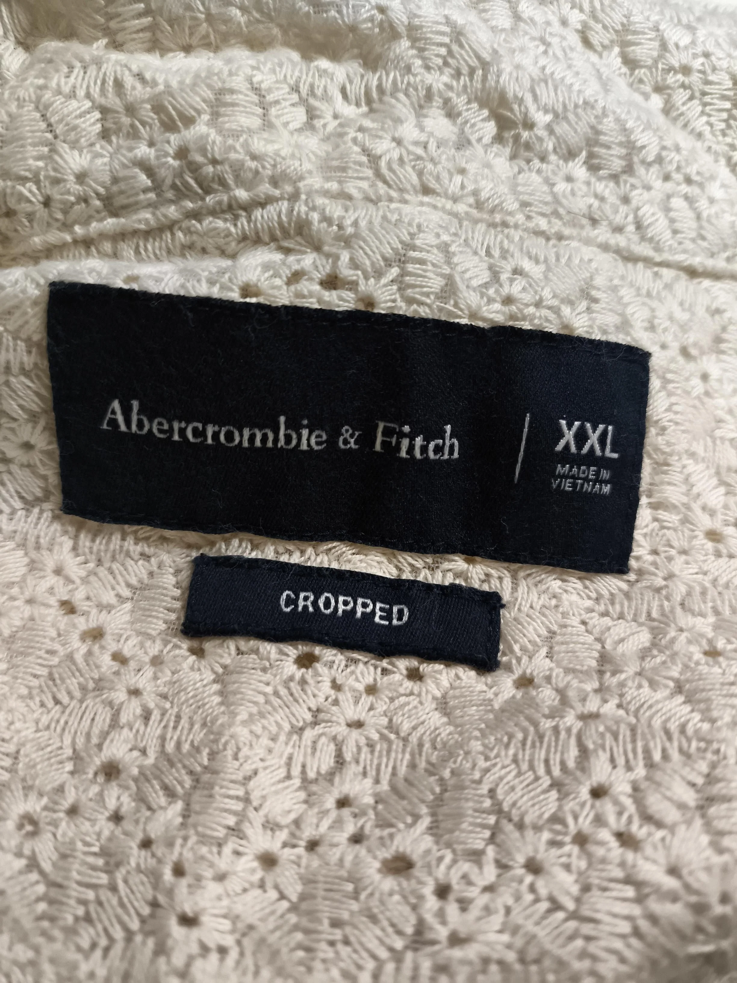 Abercrombie & Fitch Men's Shirt XXL Cream Cotton with Nylon Basic - Image 5