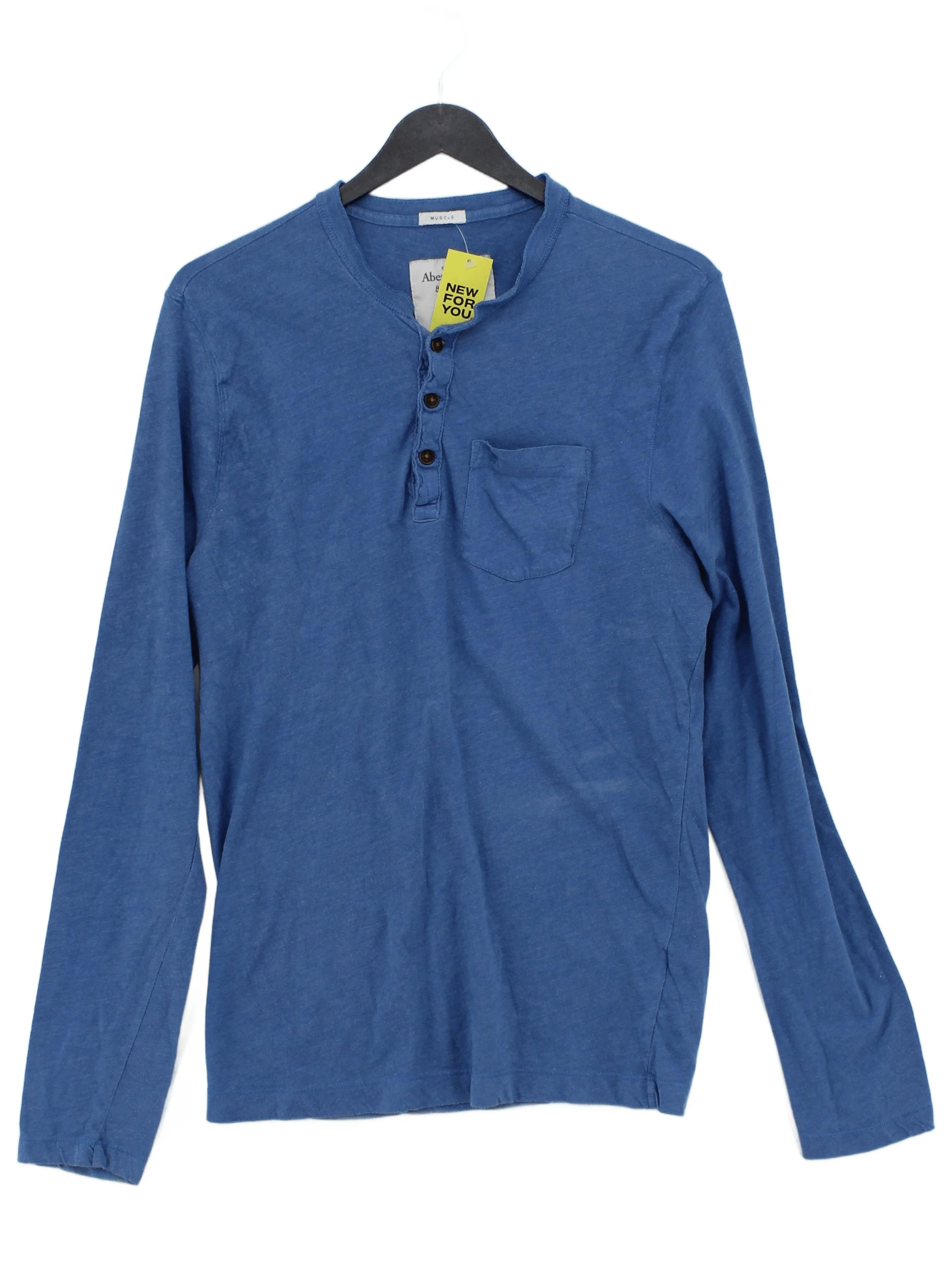 Abercrombie & Fitch Men's T-Shirt L Blue 100% Cotton Basic