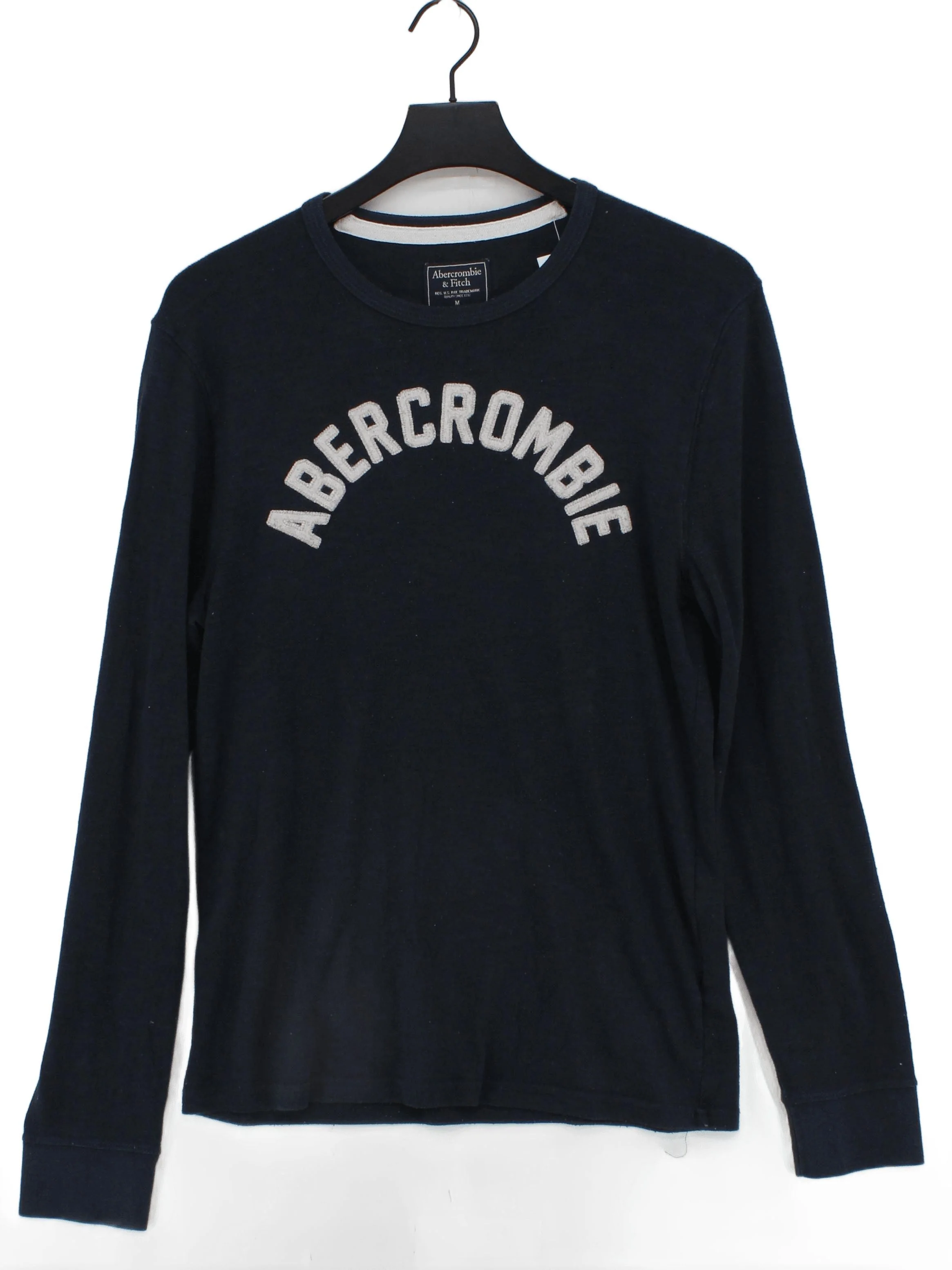 Abercrombie & Fitch Men's T-Shirt M Blue Graphic Cotton with Polyester Basic
