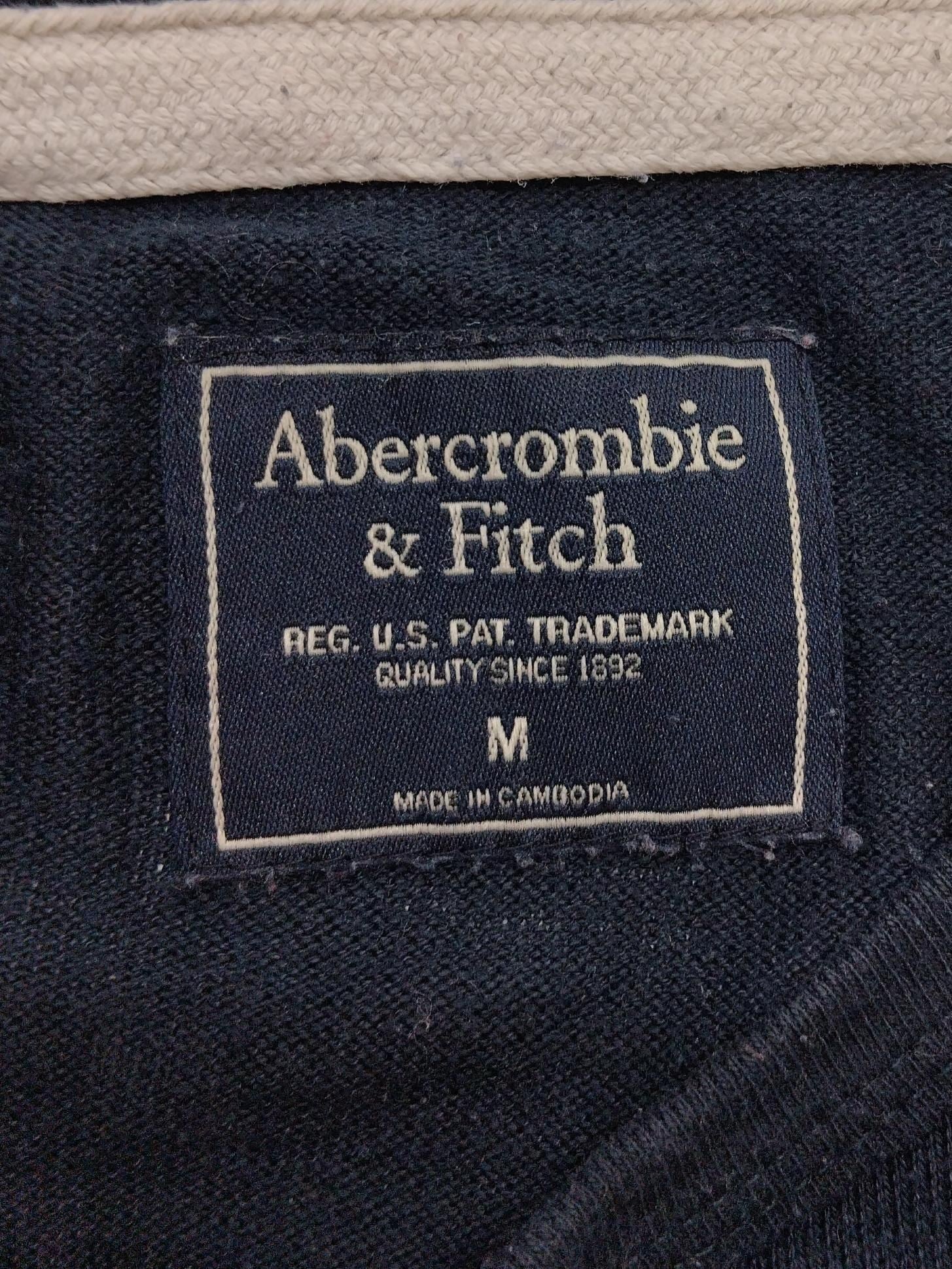 Abercrombie & Fitch Men's T-Shirt M Blue Graphic Cotton with Polyester Basic - Image 5