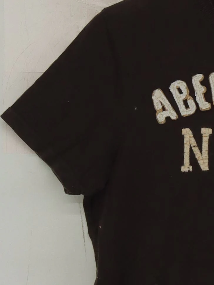 Abercrombie & Fitch Men's T-Shirt M Brown Graphic 100% Cotton Basic - Image 4