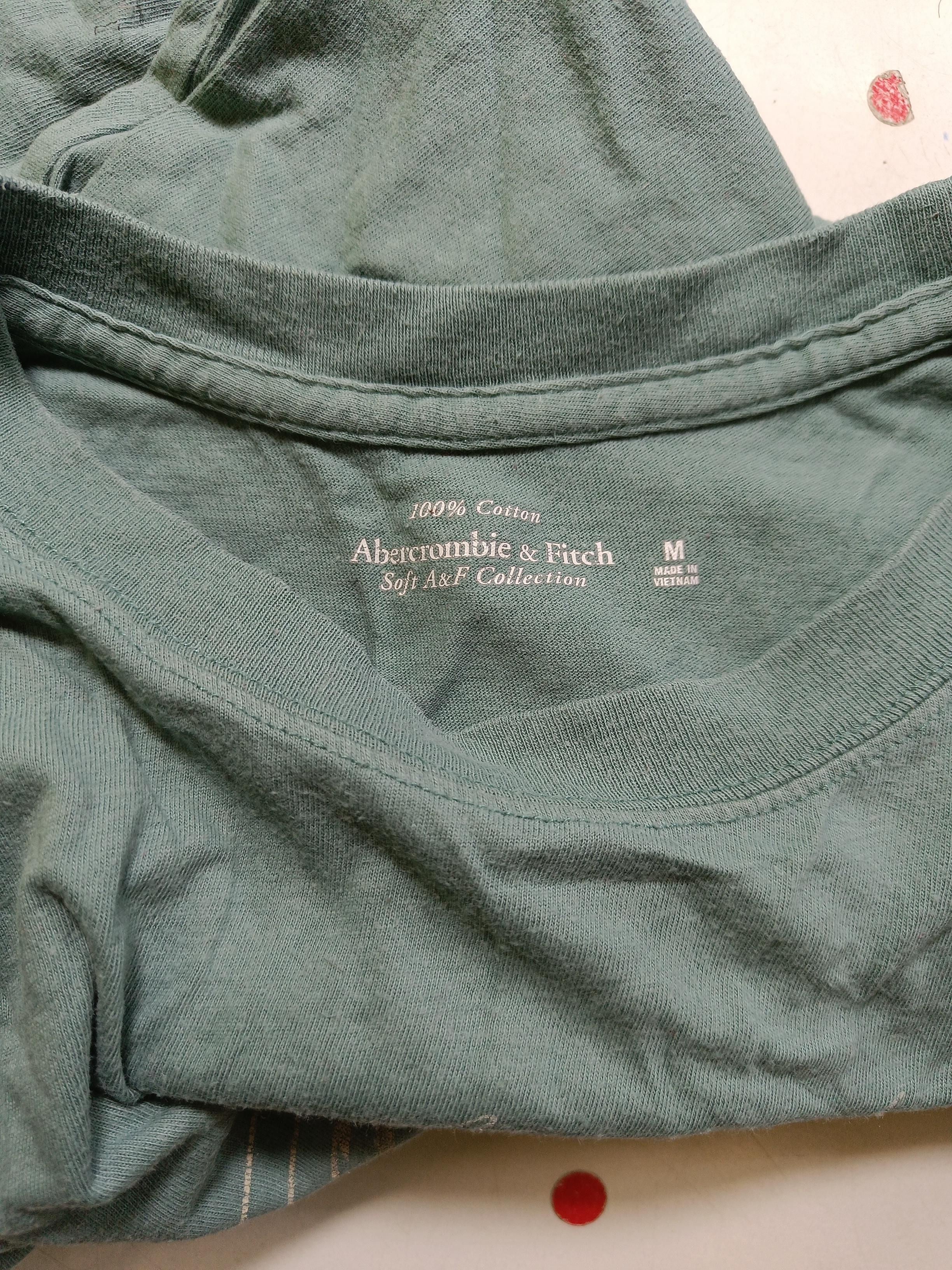 Abercrombie & Fitch Men's T-Shirt M Green Graphic 100% Cotton Basic - Image 5