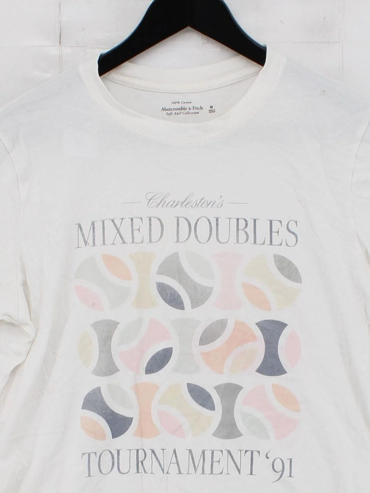 Abercrombie & Fitch Men's T-Shirt M White Graphic 100% Cotton Basic - Image 3