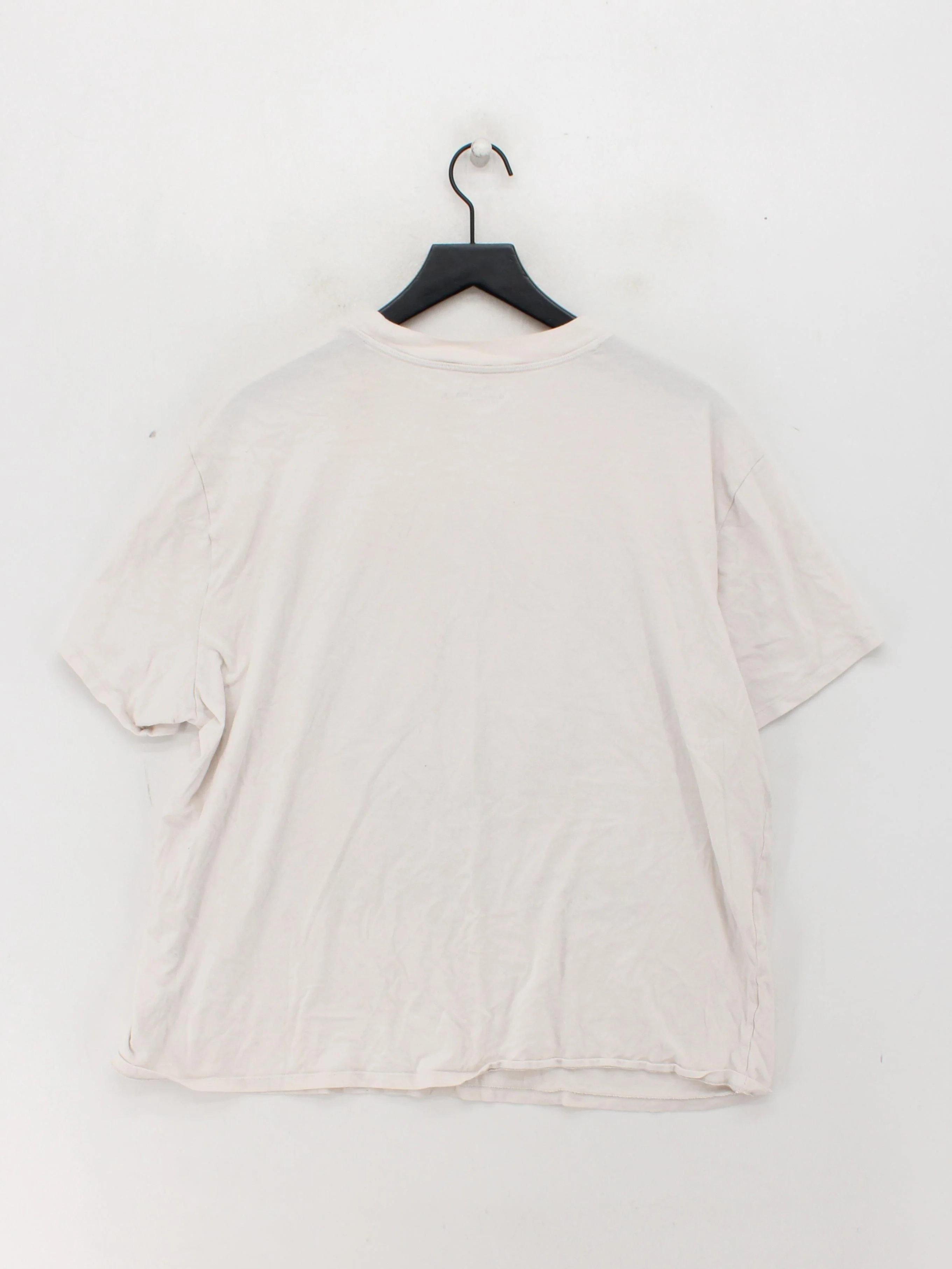Abercrombie & Fitch Men's T-Shirt XL Cream Graphic 100% Cotton Basic - Image 2