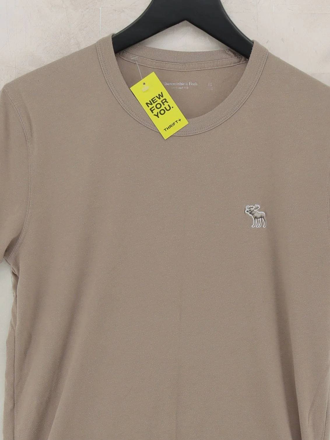 Abercrombie & Fitch Men's T-Shirt XS Tan Cotton with Polyester Basic - Image 3