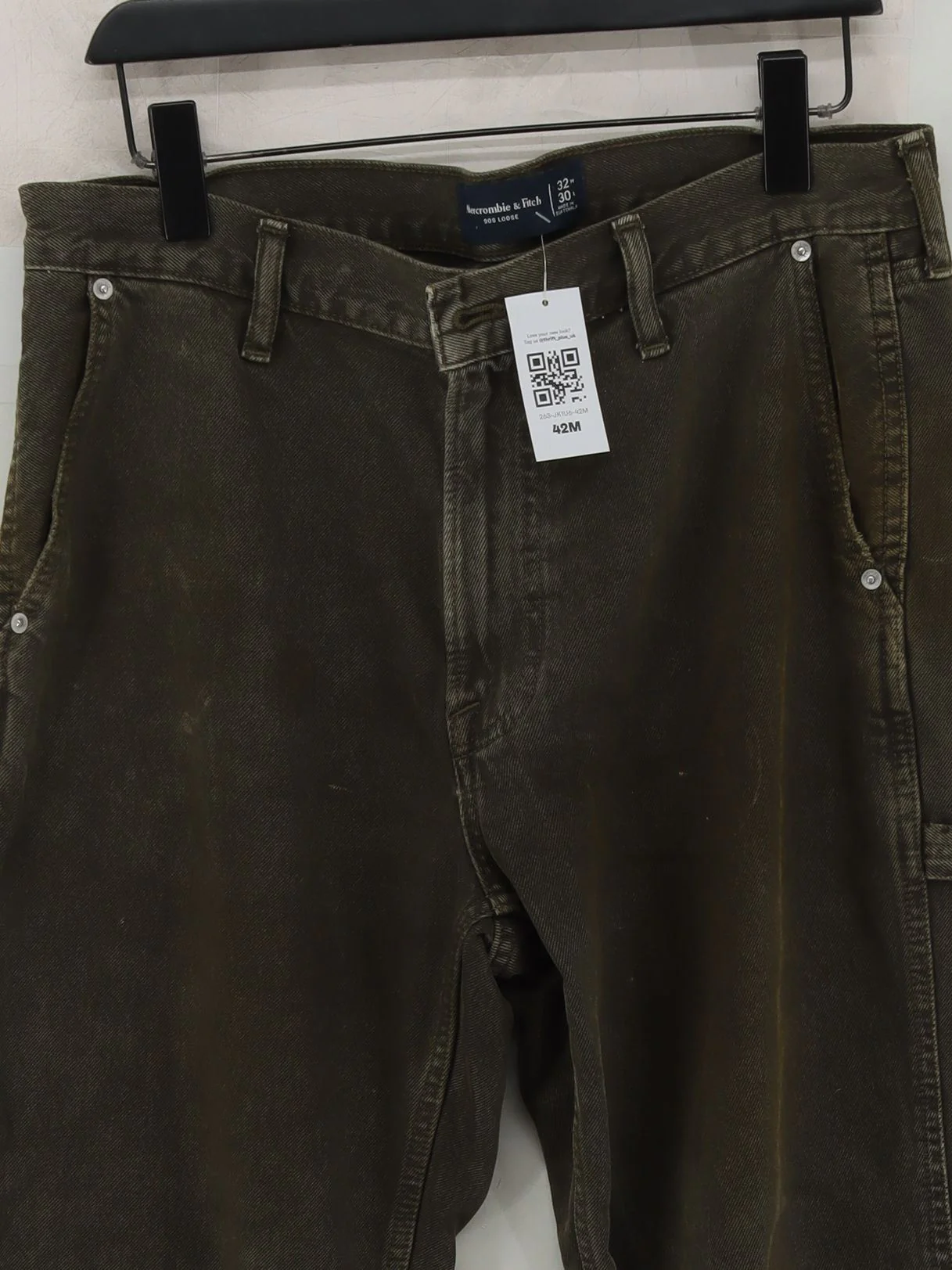 Abercrombie & Fitch Men's Trousers M Green 100% Cotton Straight Chino - Image 3