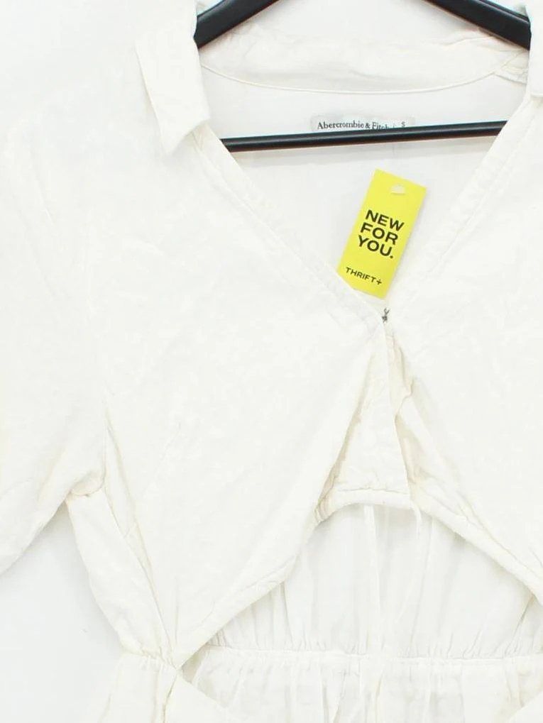 Abercrombie & Fitch Shirt Mini Dress UK8 in White - Image 3