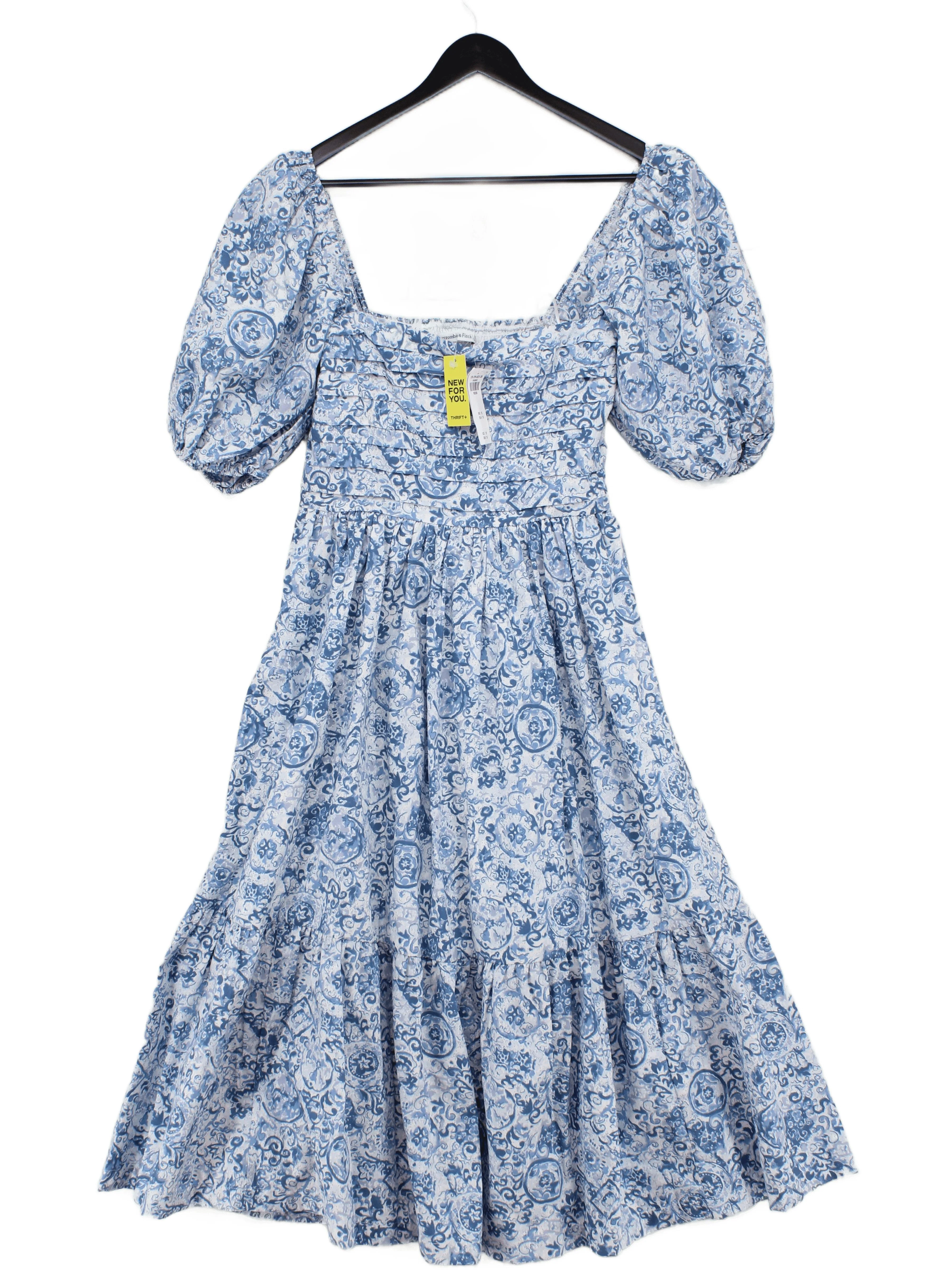 Abercrombie & Fitch Skater Midi Dress UK8 in Blue
