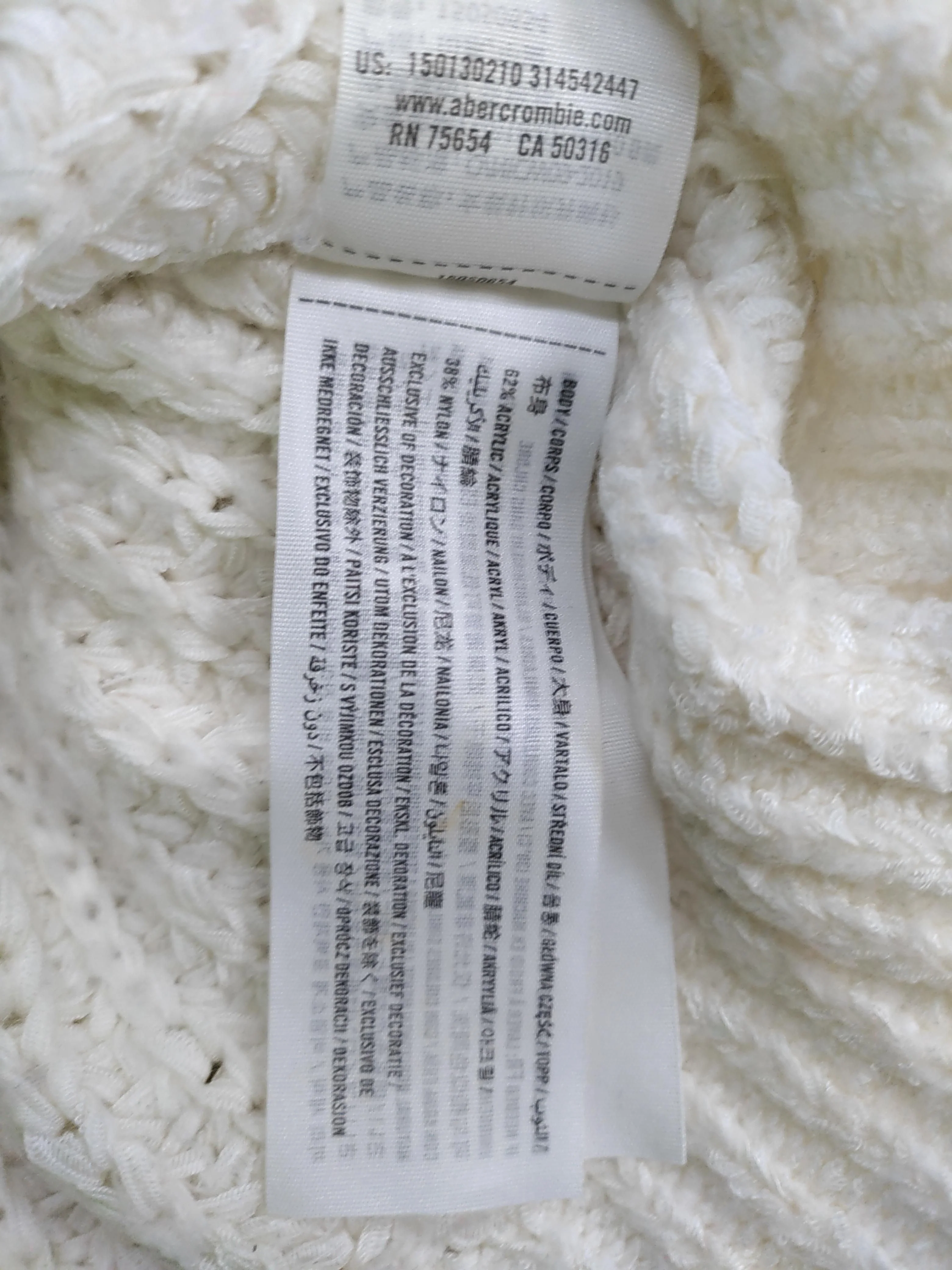 Abercrombie & Fitch Women's Cardigan M Cream Acrylic with Nylon V-Neck Cardigan - Image 7