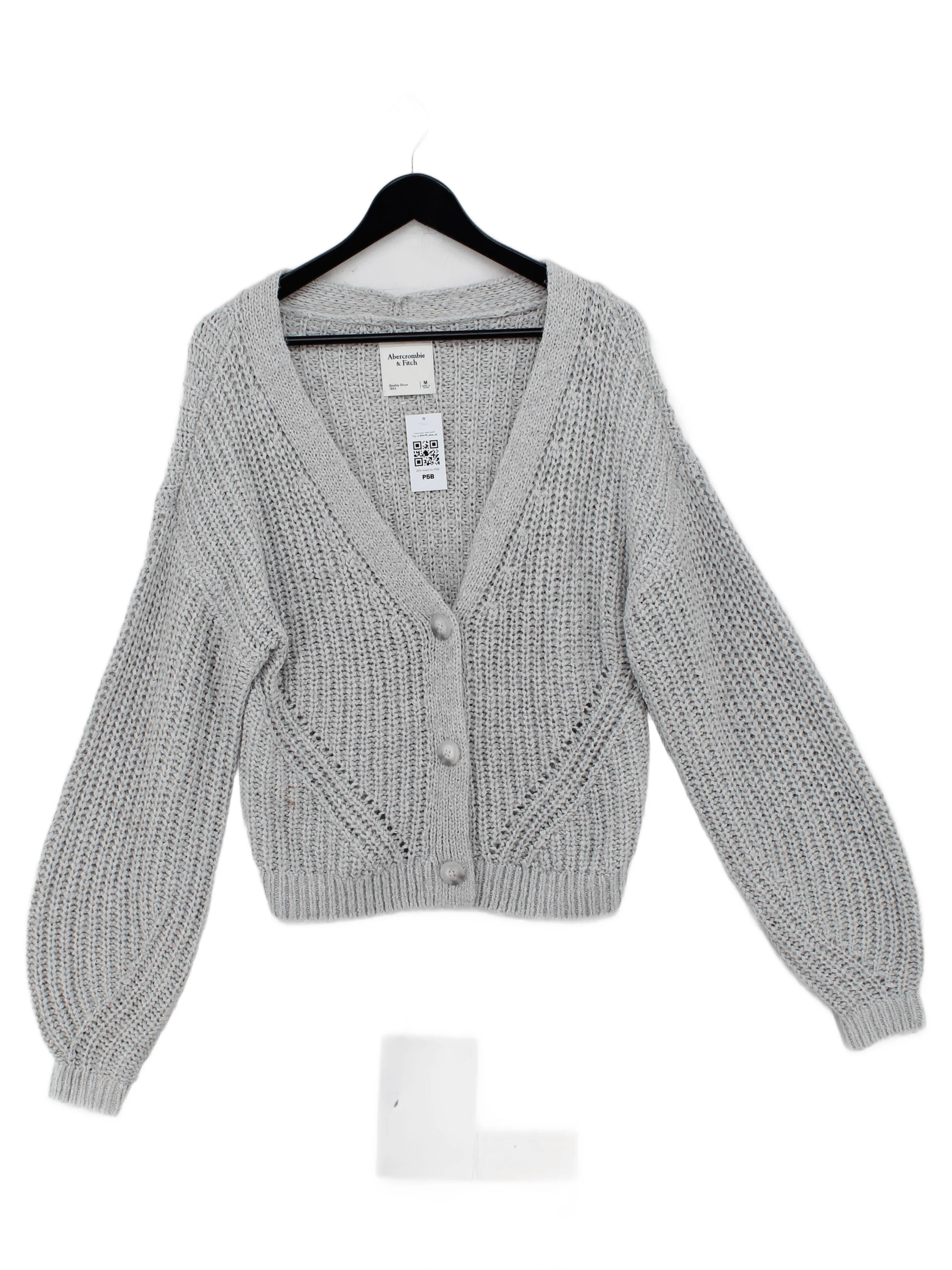 Abercrombie & Fitch Women's Cardigan M Grey 100% Other V-Neck Cardigan