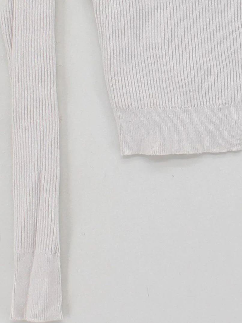 Abercrombie & Fitch Women's Cardigan S Cream 100% Other Round Neck Cardigan - Image 4