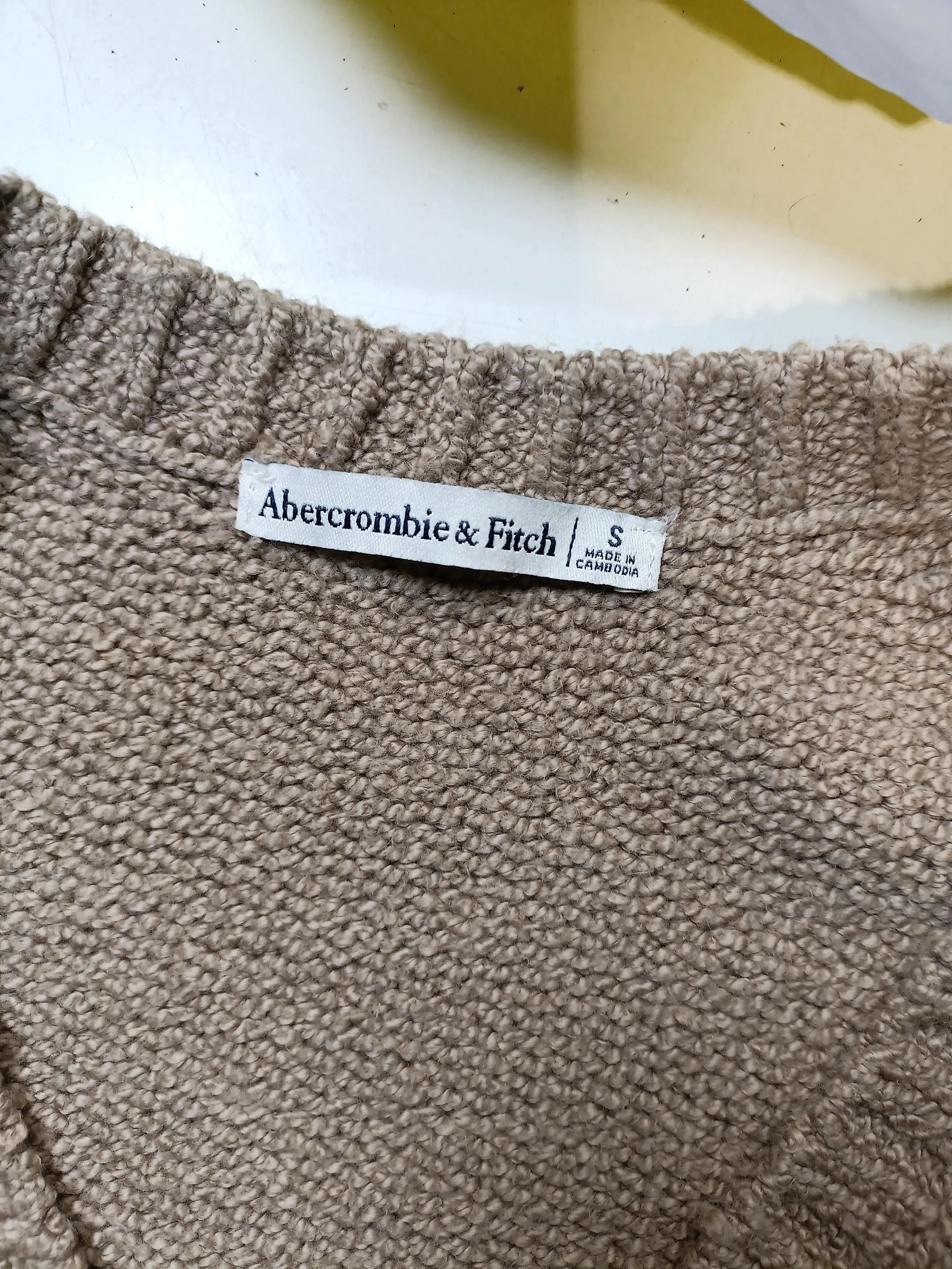 Abercrombie & Fitch Women's Cardigan S Tan Acrylic - Image 5