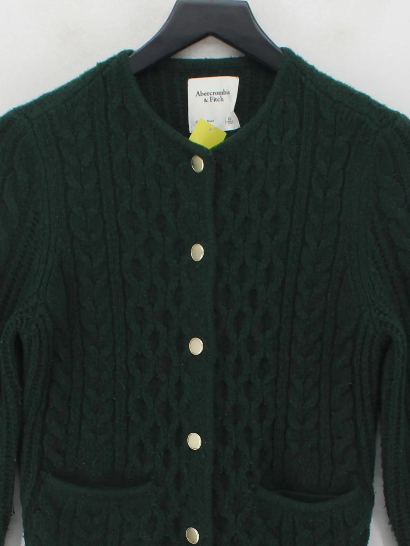 Abercrombie & Fitch Women's Cardigan XS Green Polyester - Image 3