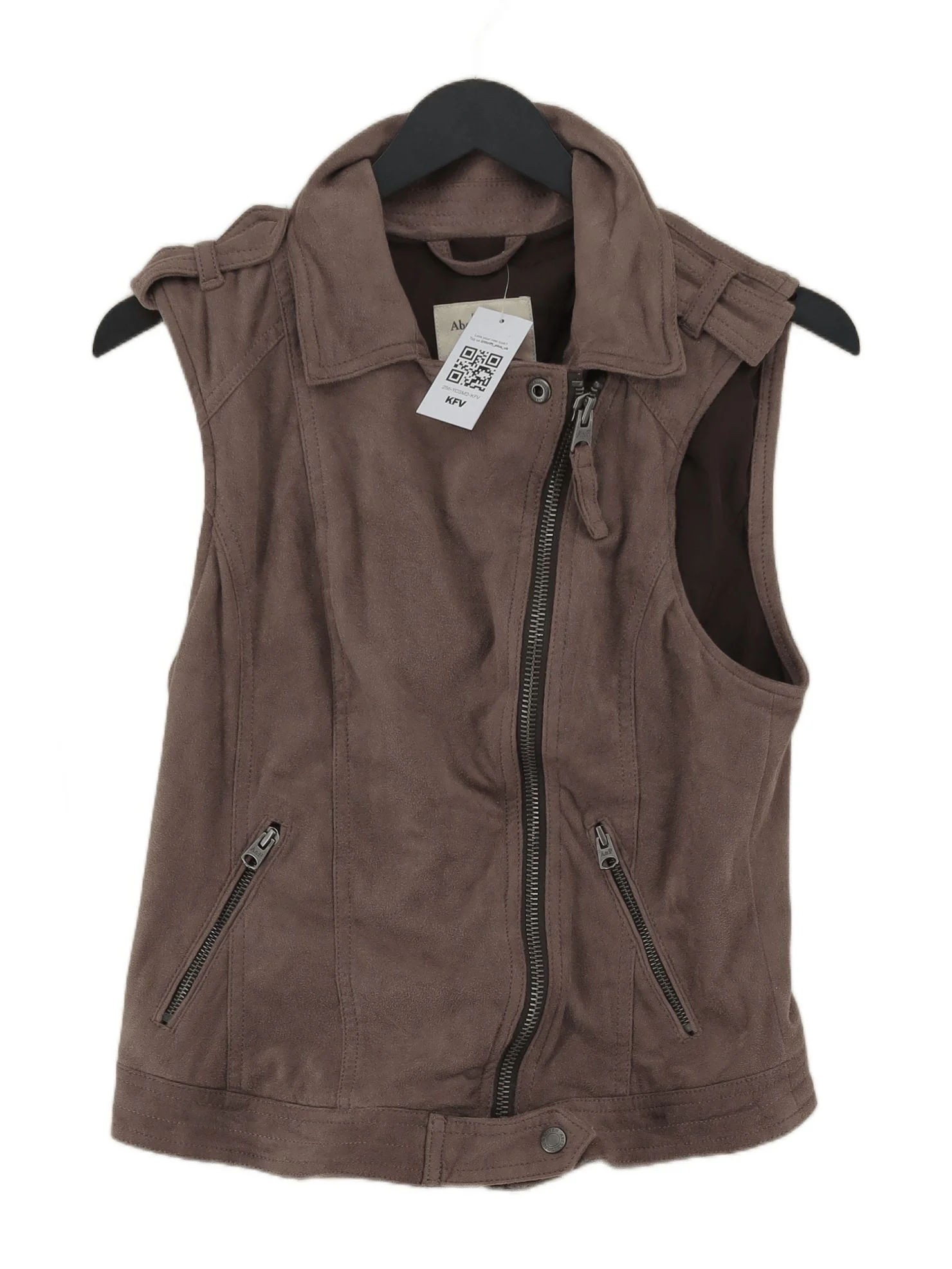 Abercrombie & Fitch Women's Coat S Brown Polyester with Elastane Overcoat