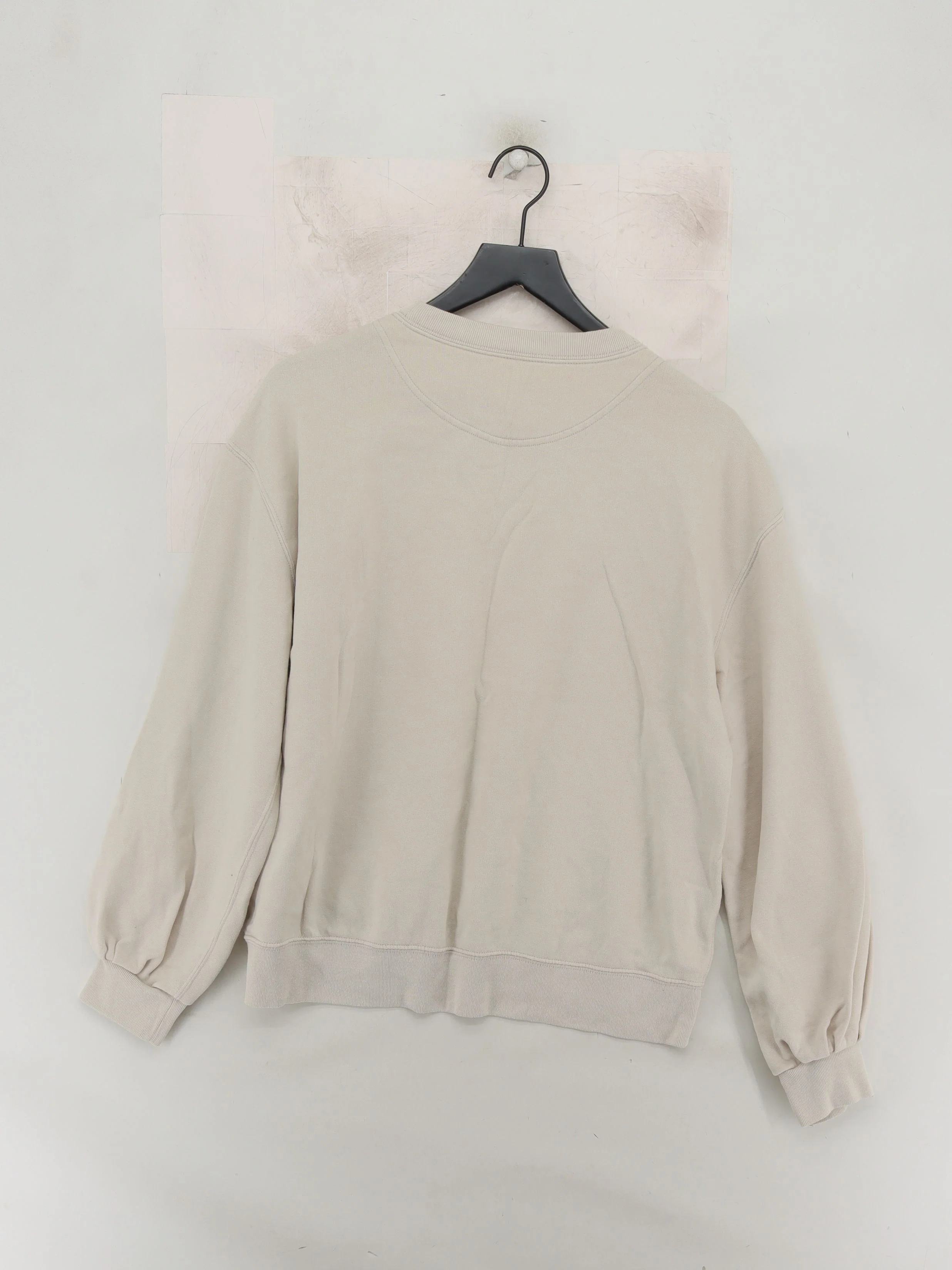 Abercrombie & Fitch Women's Hoodie L Cream Cotton with Polyester Pullover - Image 2