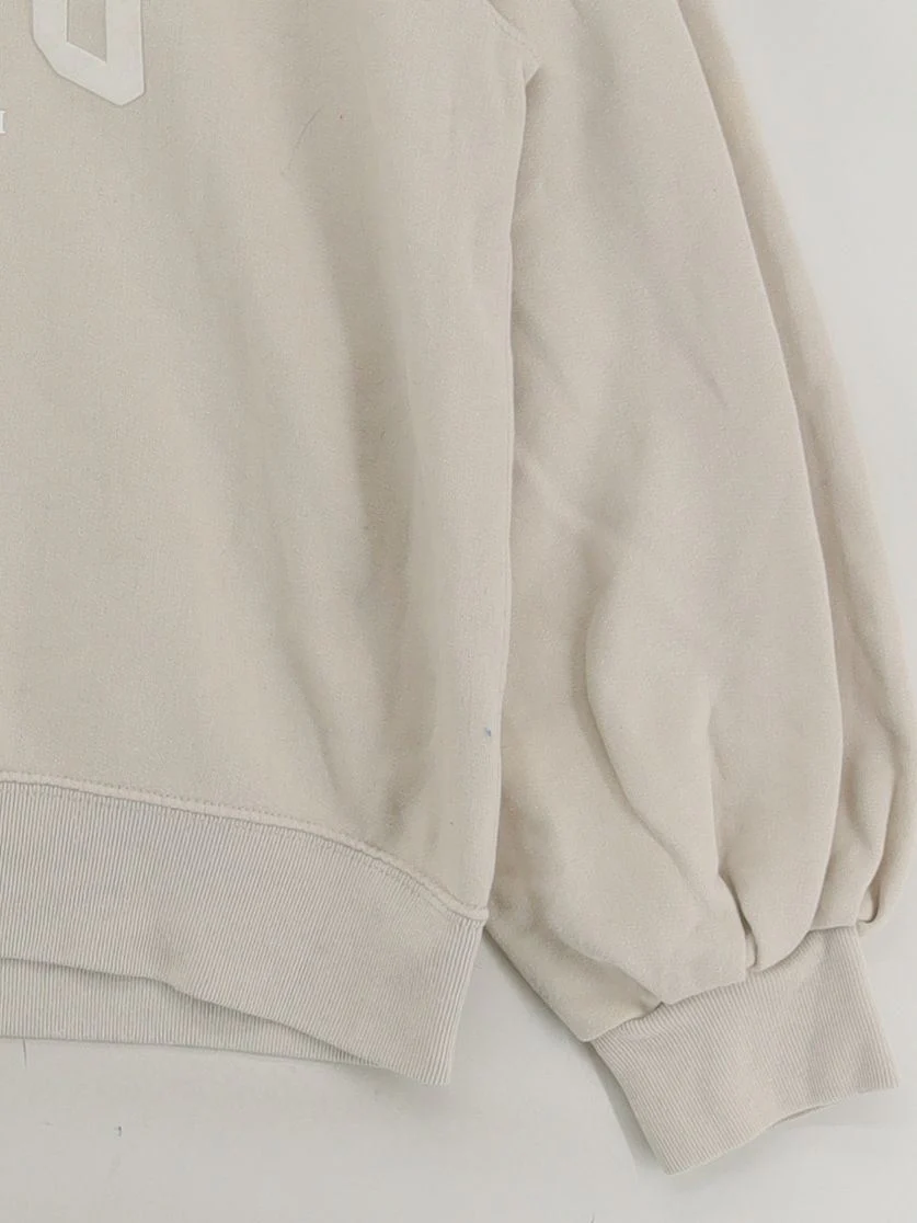 Abercrombie & Fitch Women's Hoodie L Cream Cotton with Polyester Pullover - Image 4
