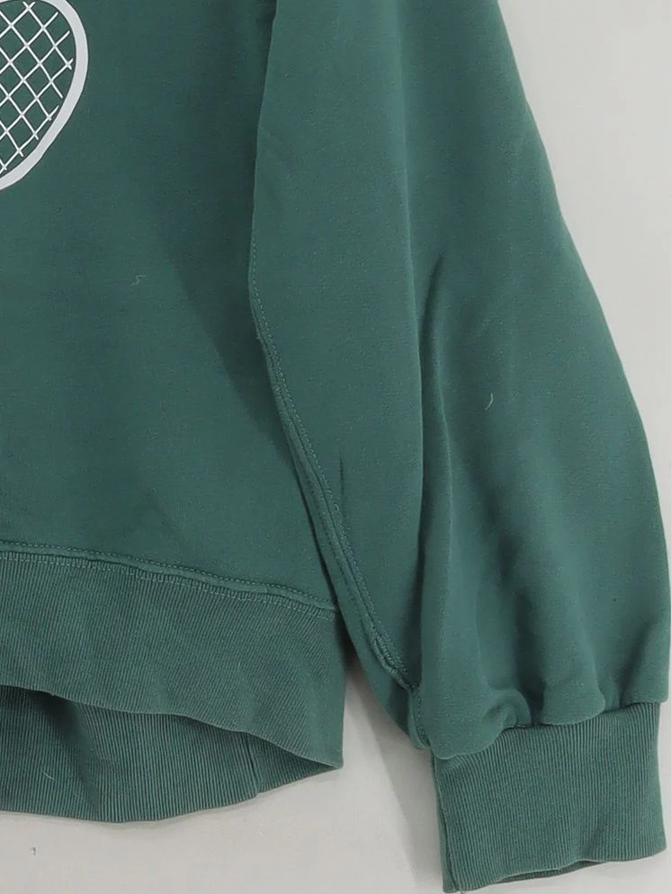 Abercrombie & Fitch Women's Hoodie L Green Cotton with Polyester Pullover - Image 4