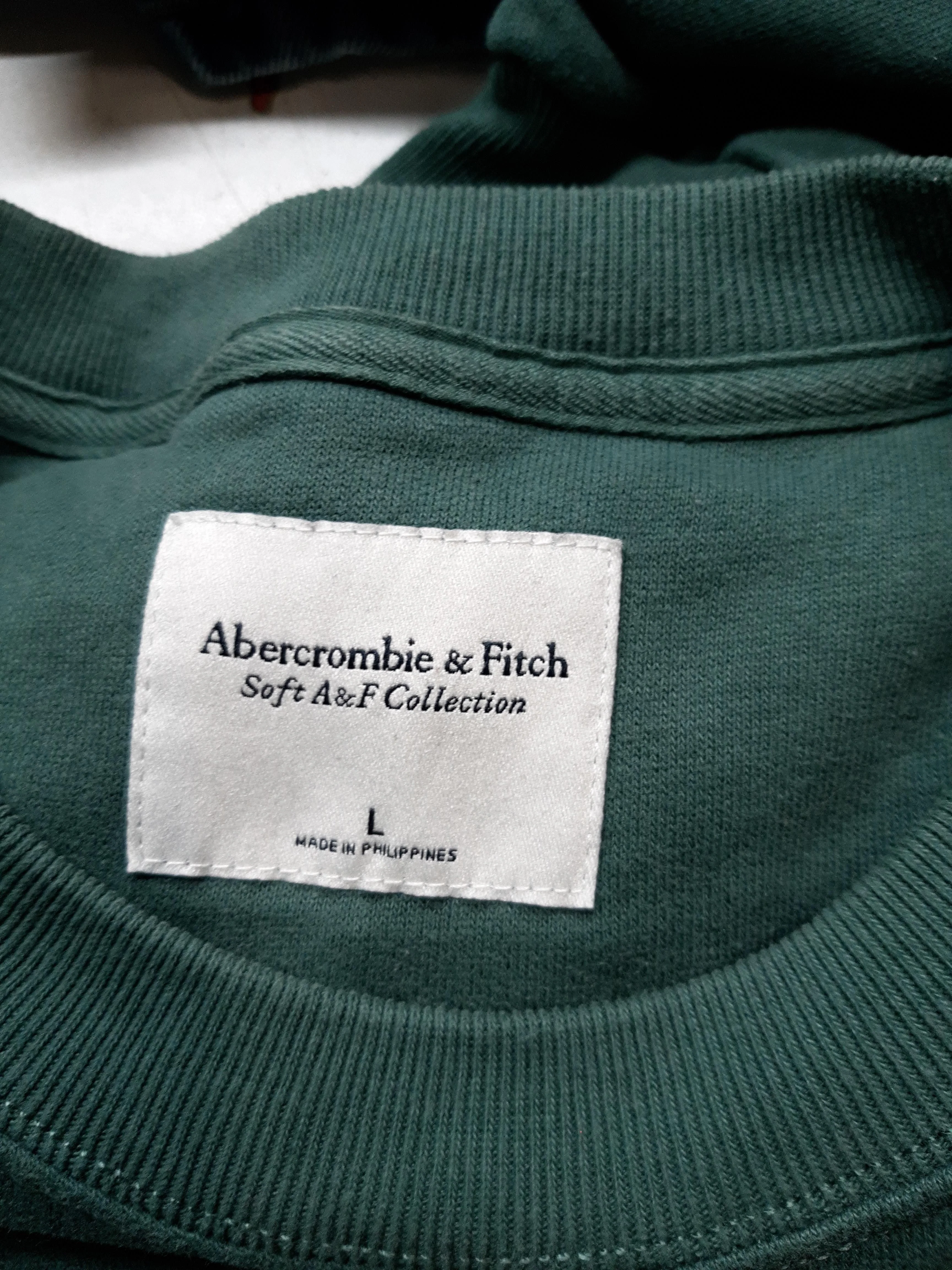 Abercrombie & Fitch Women's Hoodie L Green Cotton with Polyester Pullover - Image 5