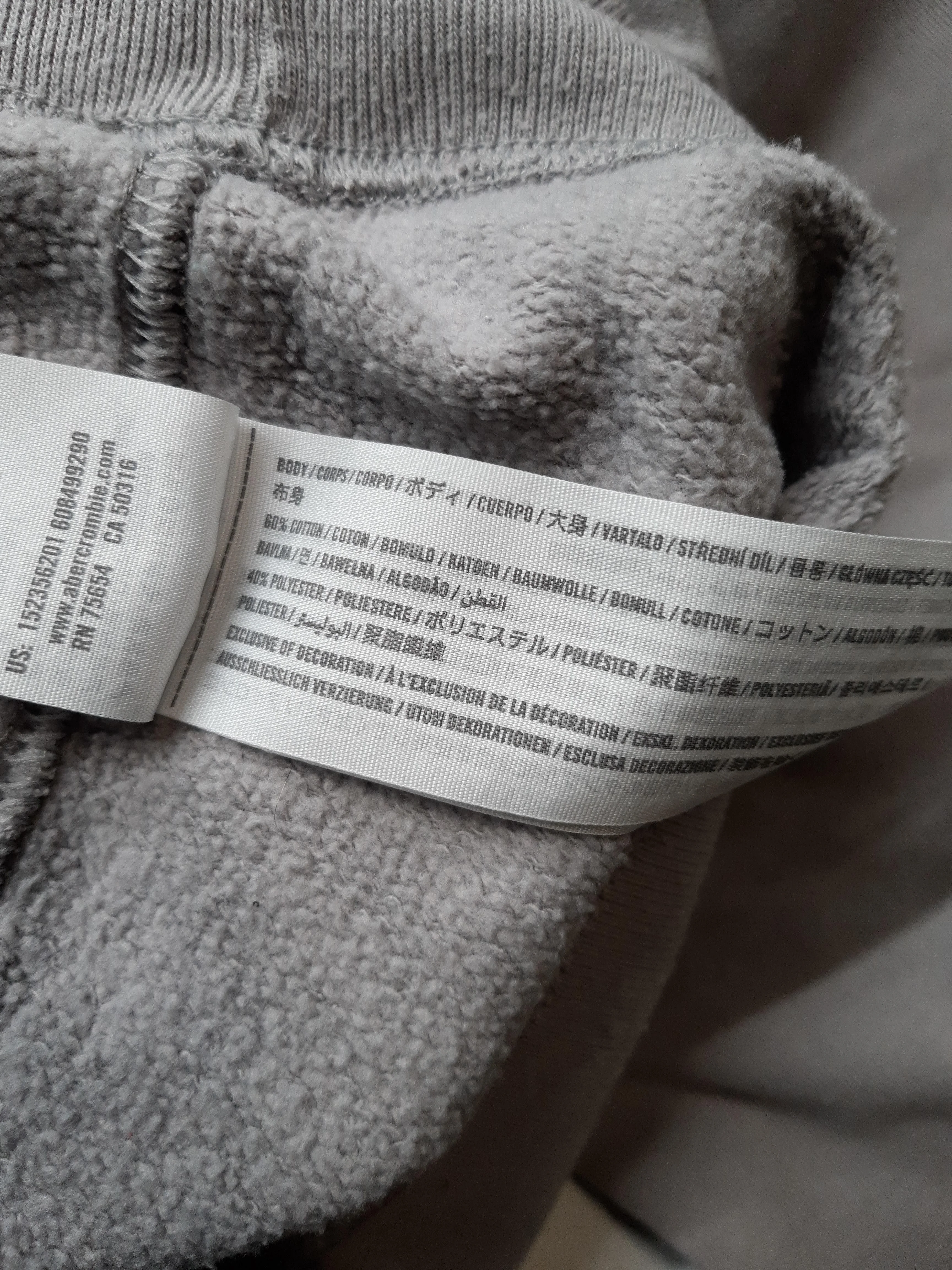 Abercrombie & Fitch Women's Hoodie L Grey Graphic Cotton with Polyester Pullover - Image 8