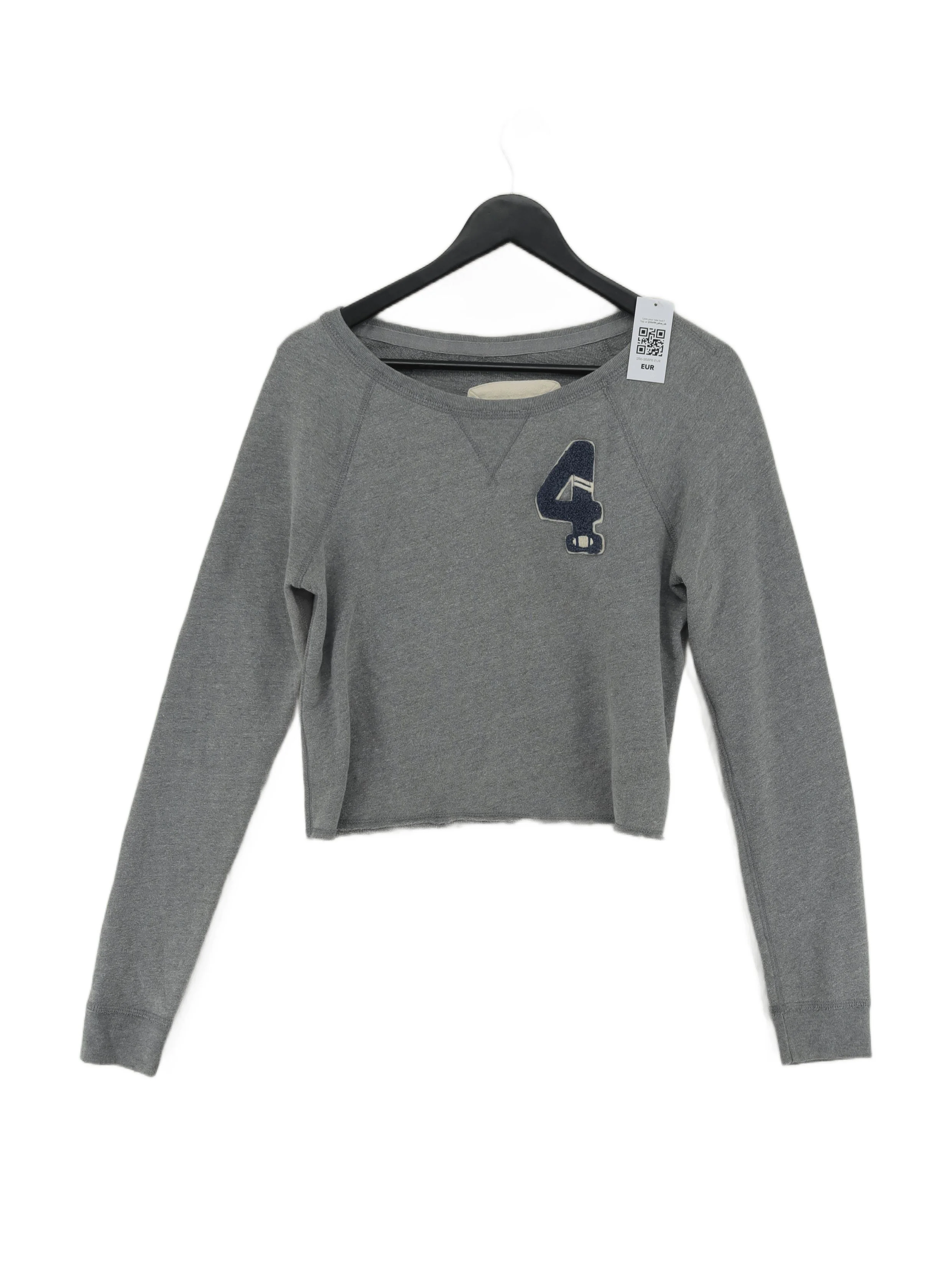 Abercrombie & Fitch Women's Hoodie M Grey Cotton with Polyester Pullover