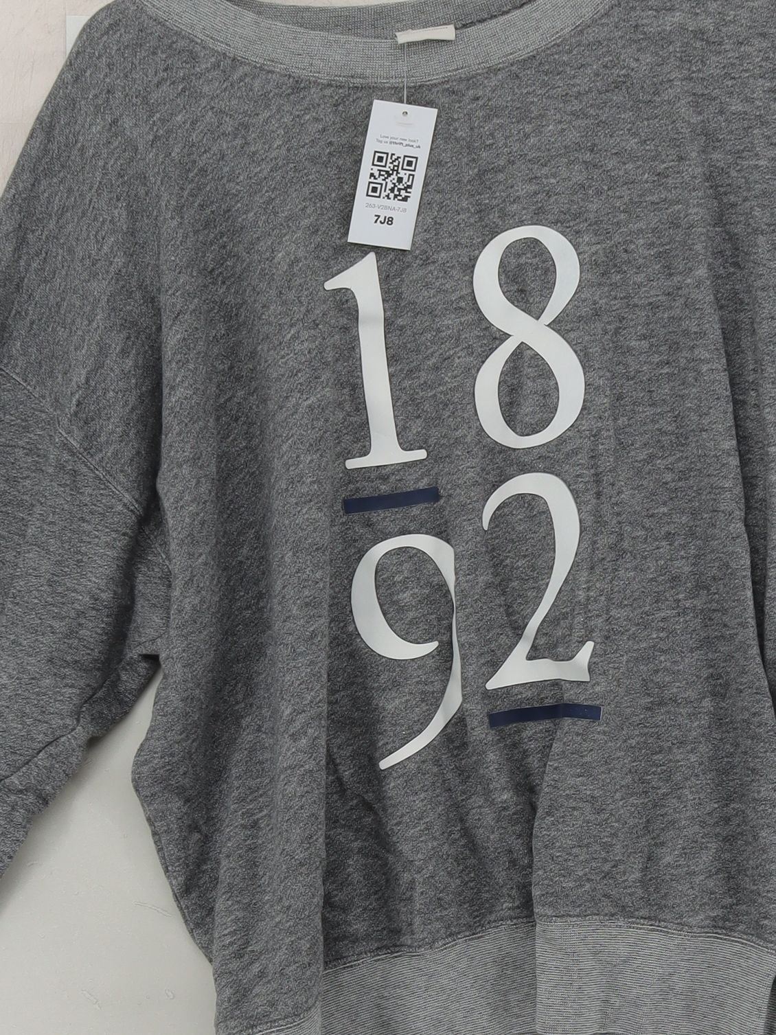 Abercrombie & Fitch Women's Hoodie M Grey Graphic Cotton with Polyester Pullover - Image 3