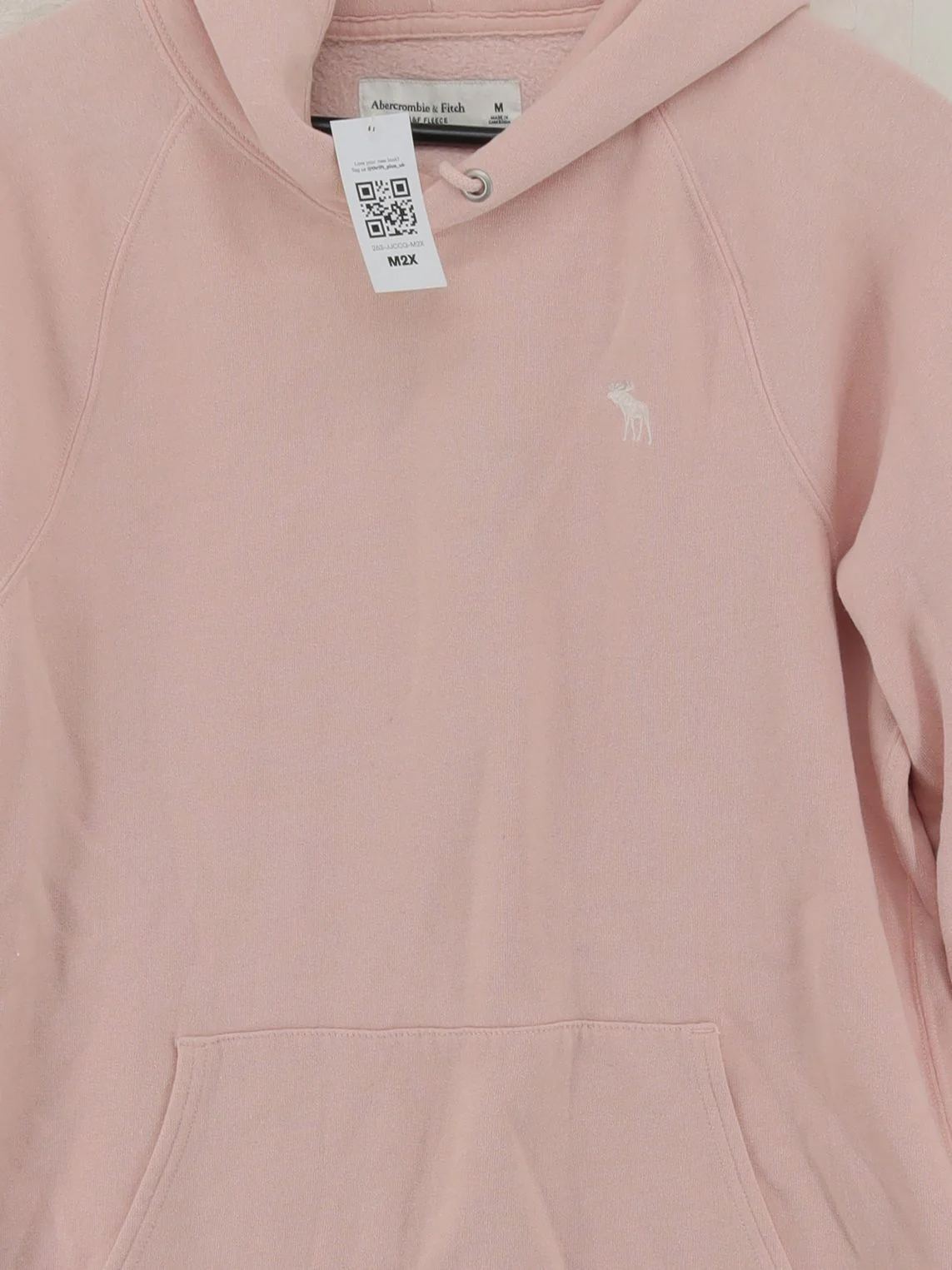 Abercrombie & Fitch Women's Hoodie M Pink Cotton with Polyester Pullover - Image 3