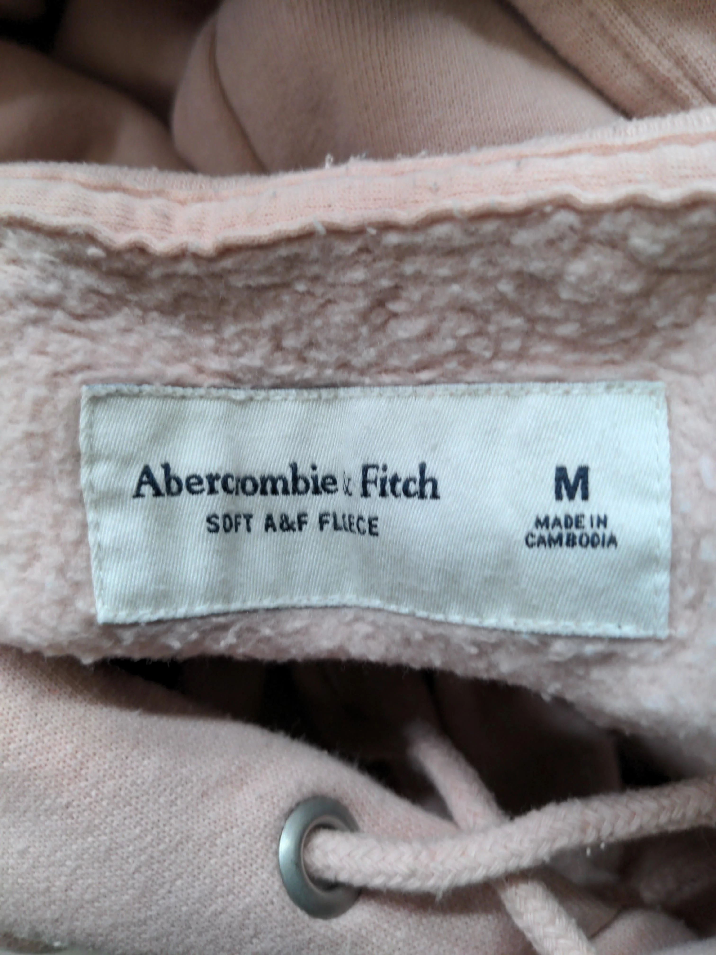 Abercrombie & Fitch Women's Hoodie M Pink Cotton with Polyester Pullover - Image 8
