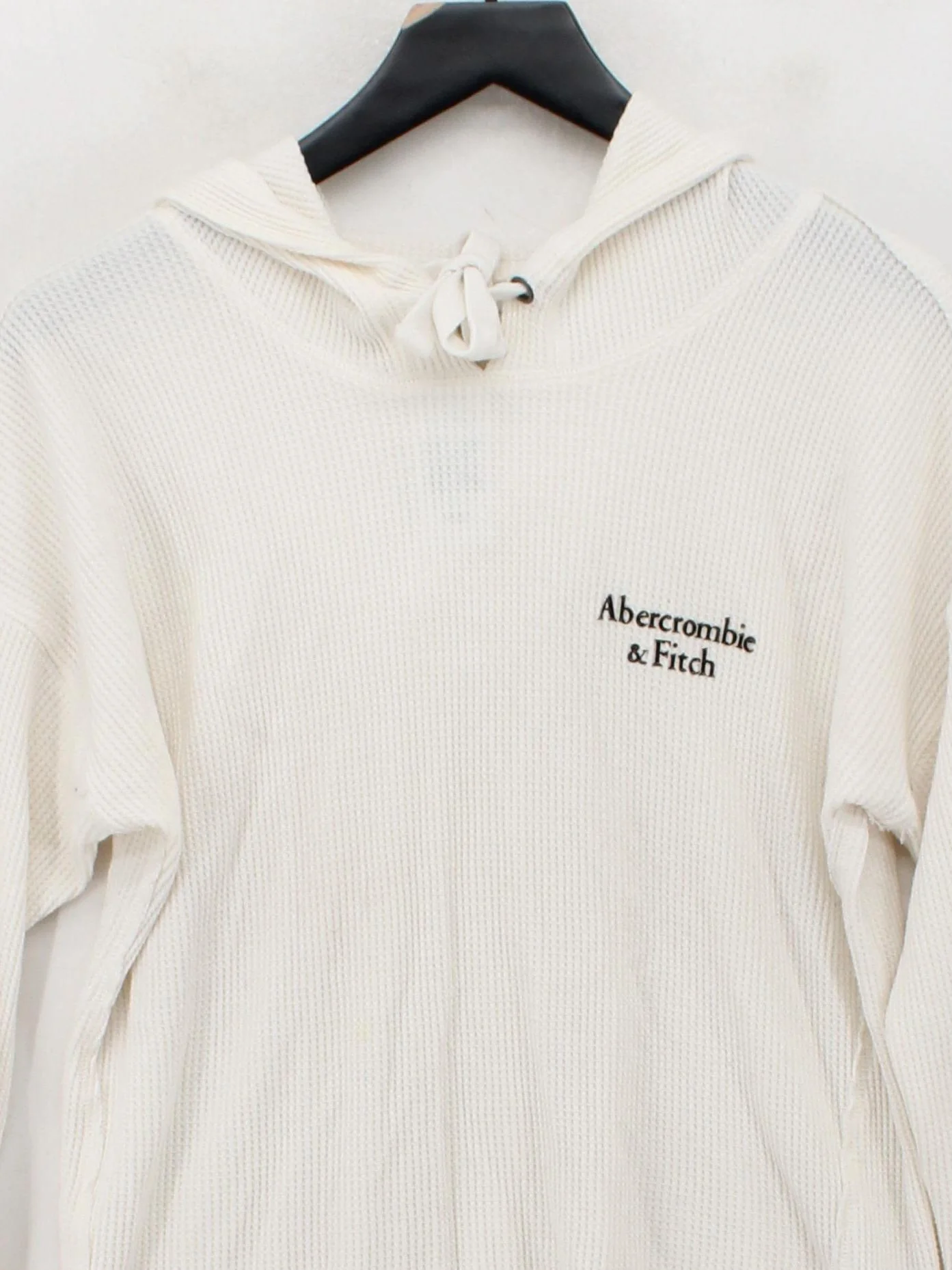 Abercrombie & Fitch Women's Hoodie M White Cotton with Polyester Pullover - Image 3