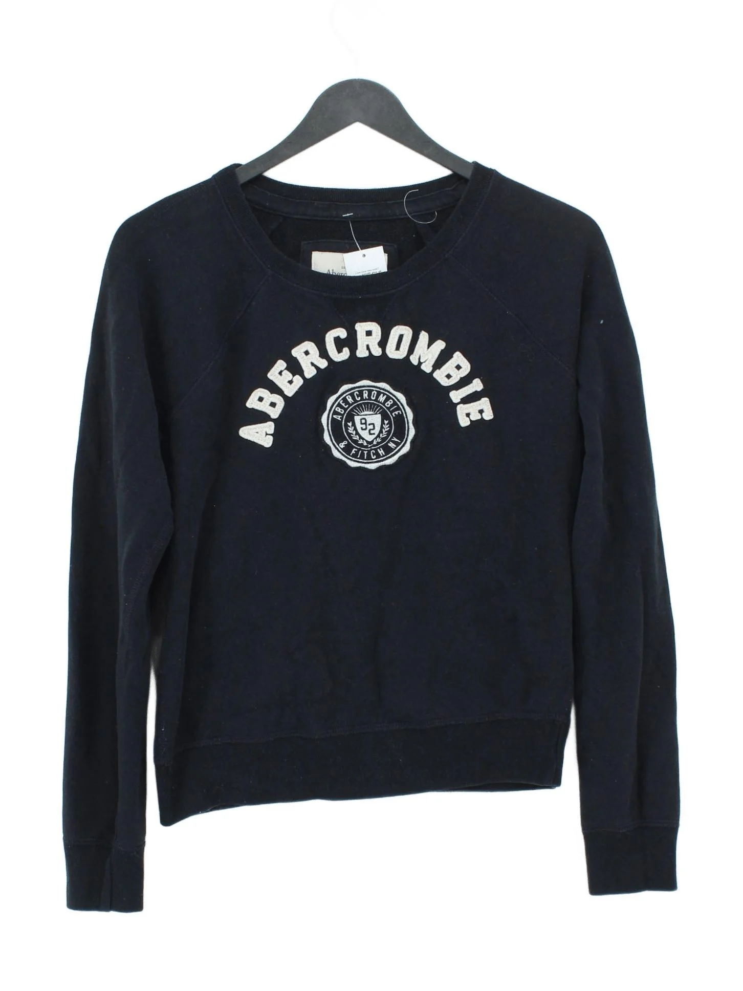 Abercrombie & Fitch Women's Hoodie S Blue Graphic Cotton with Polyester Pullover