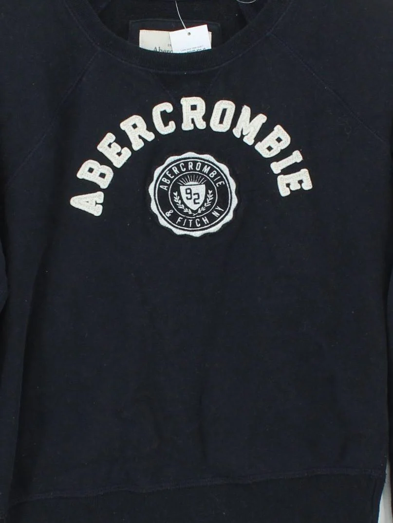 Abercrombie & Fitch Women's Hoodie S Blue Graphic Cotton with Polyester Pullover - Image 3
