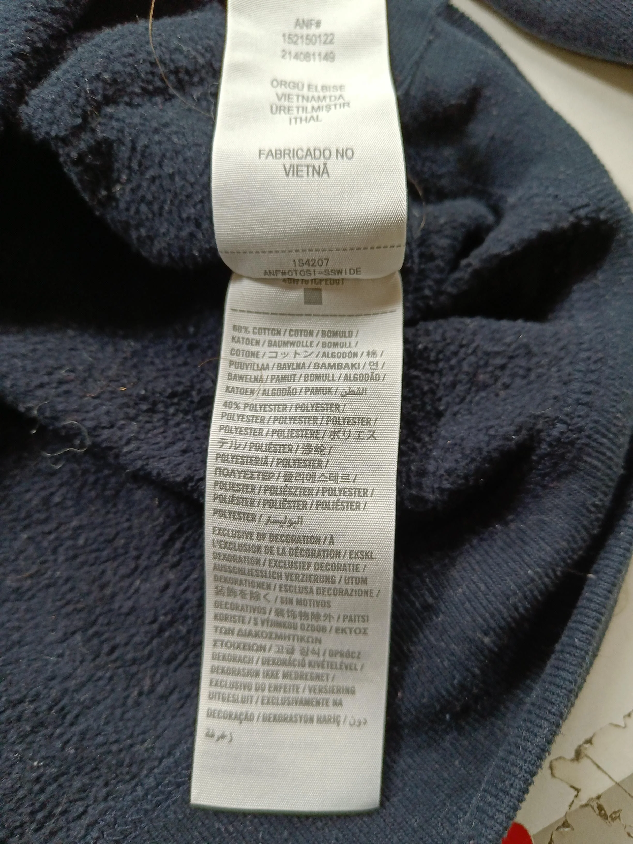 Abercrombie & Fitch Women's Hoodie S Blue Graphic Cotton with Polyester Pullover - Image 6