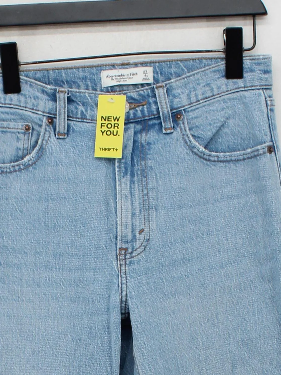 Abercrombie & Fitch Women's Jeans S Blue Cotton with Elastane Wide-Leg - Image 3