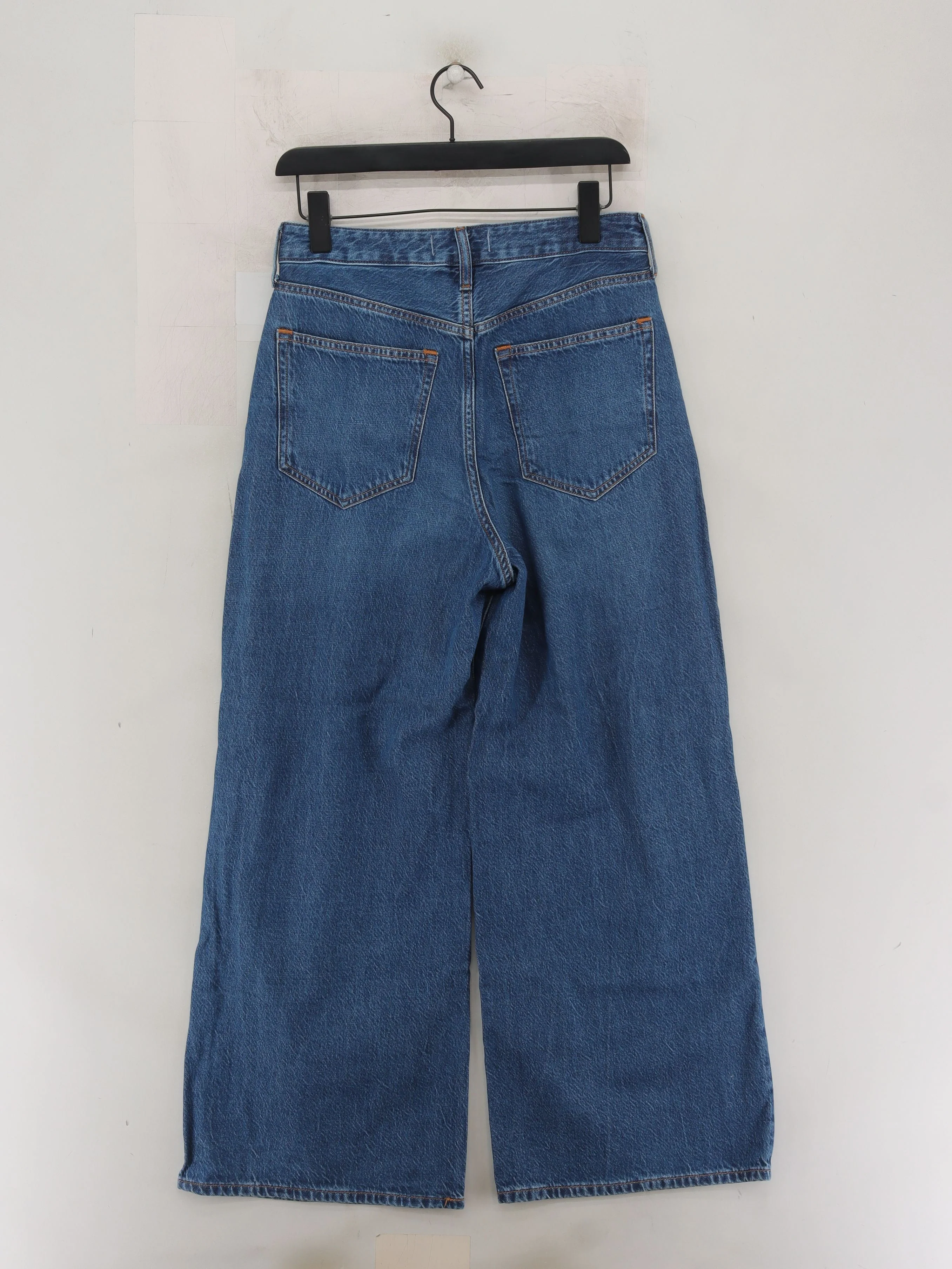 Abercrombie & Fitch Women's Jeans UK 10 Blue Cotton with Elastane Wide-Leg - Image 2