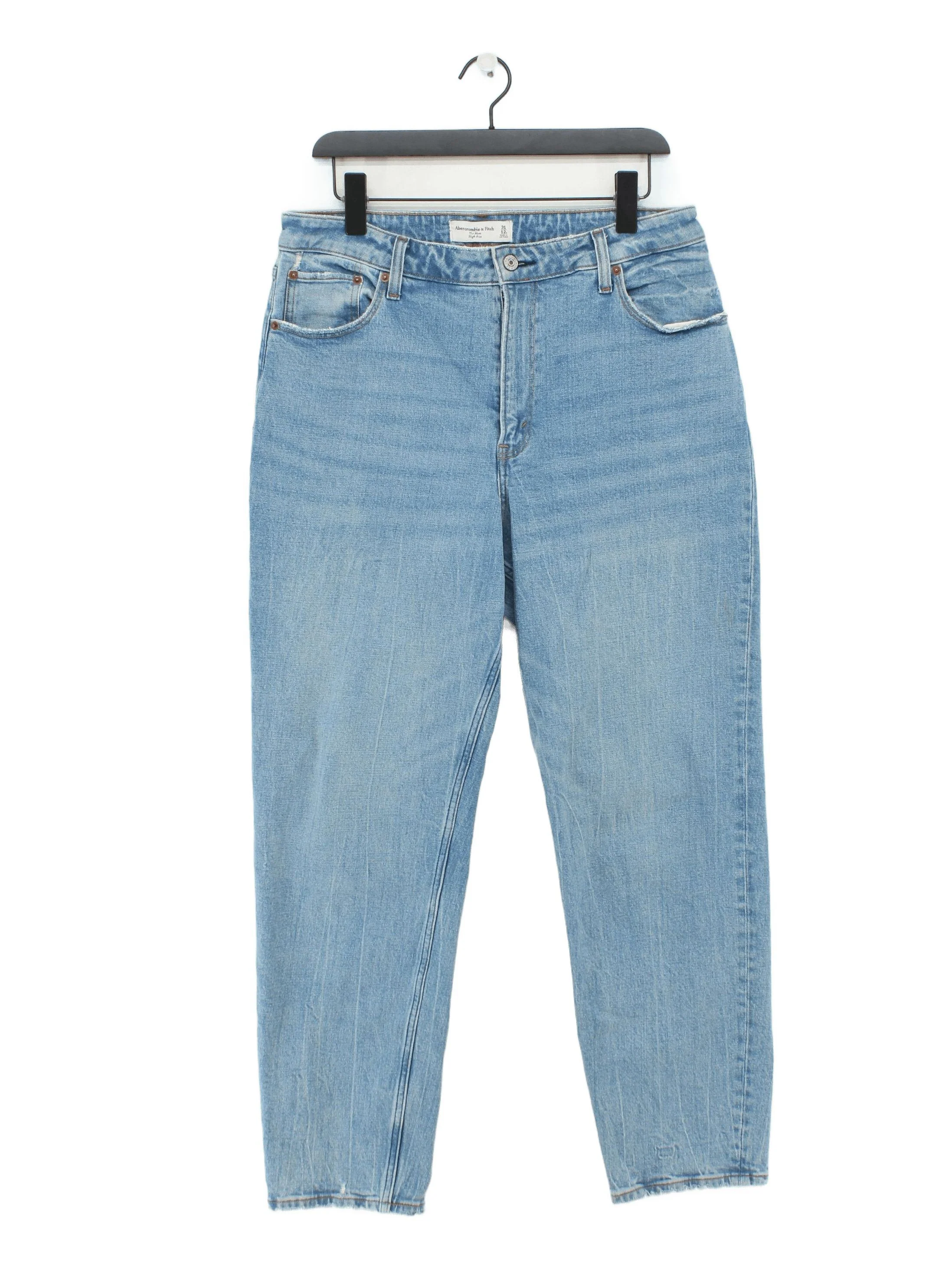 Abercrombie & Fitch Women's Jeans UK 16 Blue Cotton with Elastane Mom