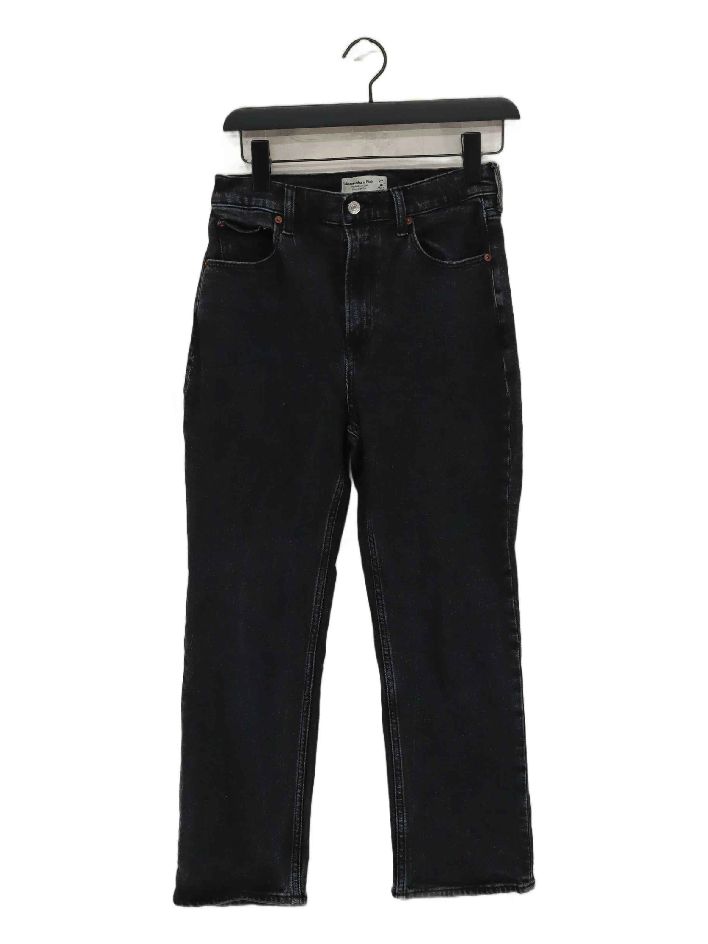 Abercrombie & Fitch Women's Jeans UK 8 Black Cotton with Elastane Straight