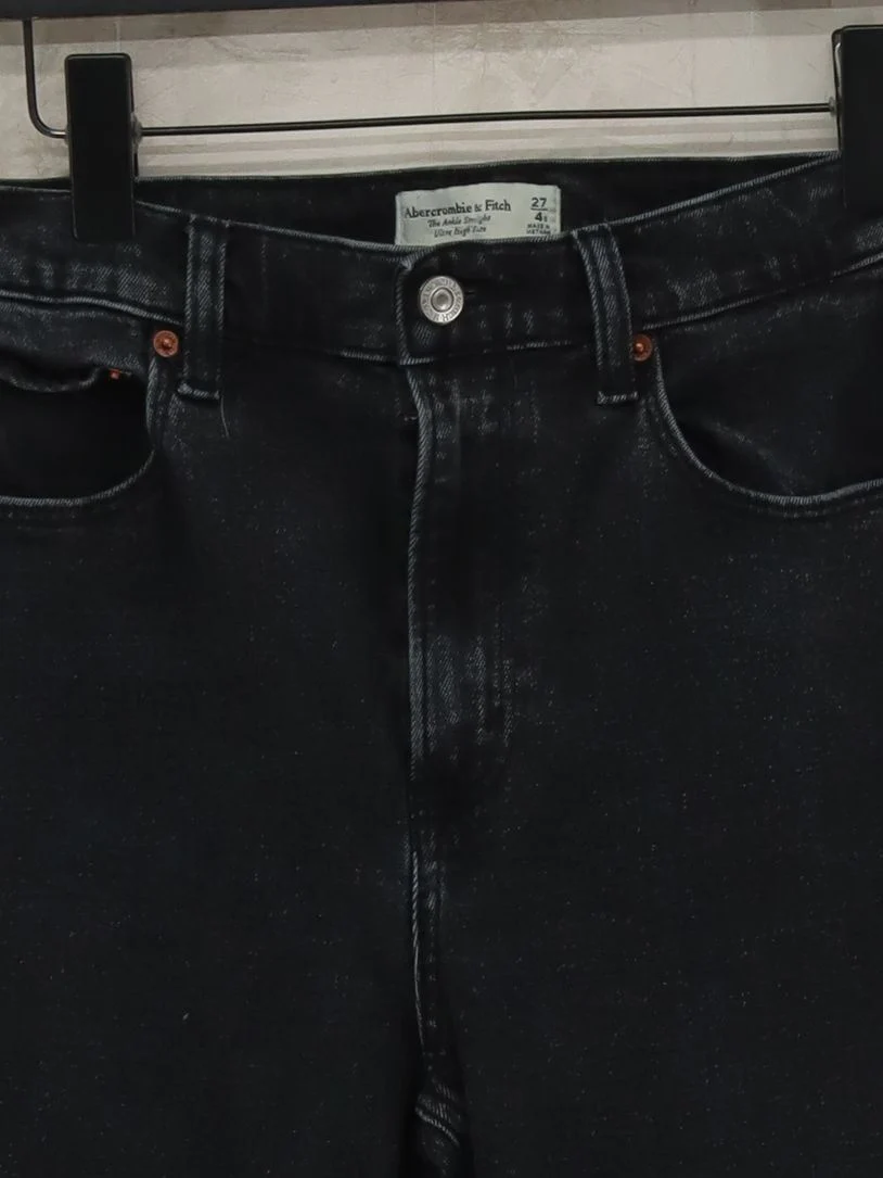 Abercrombie & Fitch Women's Jeans UK 8 Black Cotton with Elastane Straight - Image 3