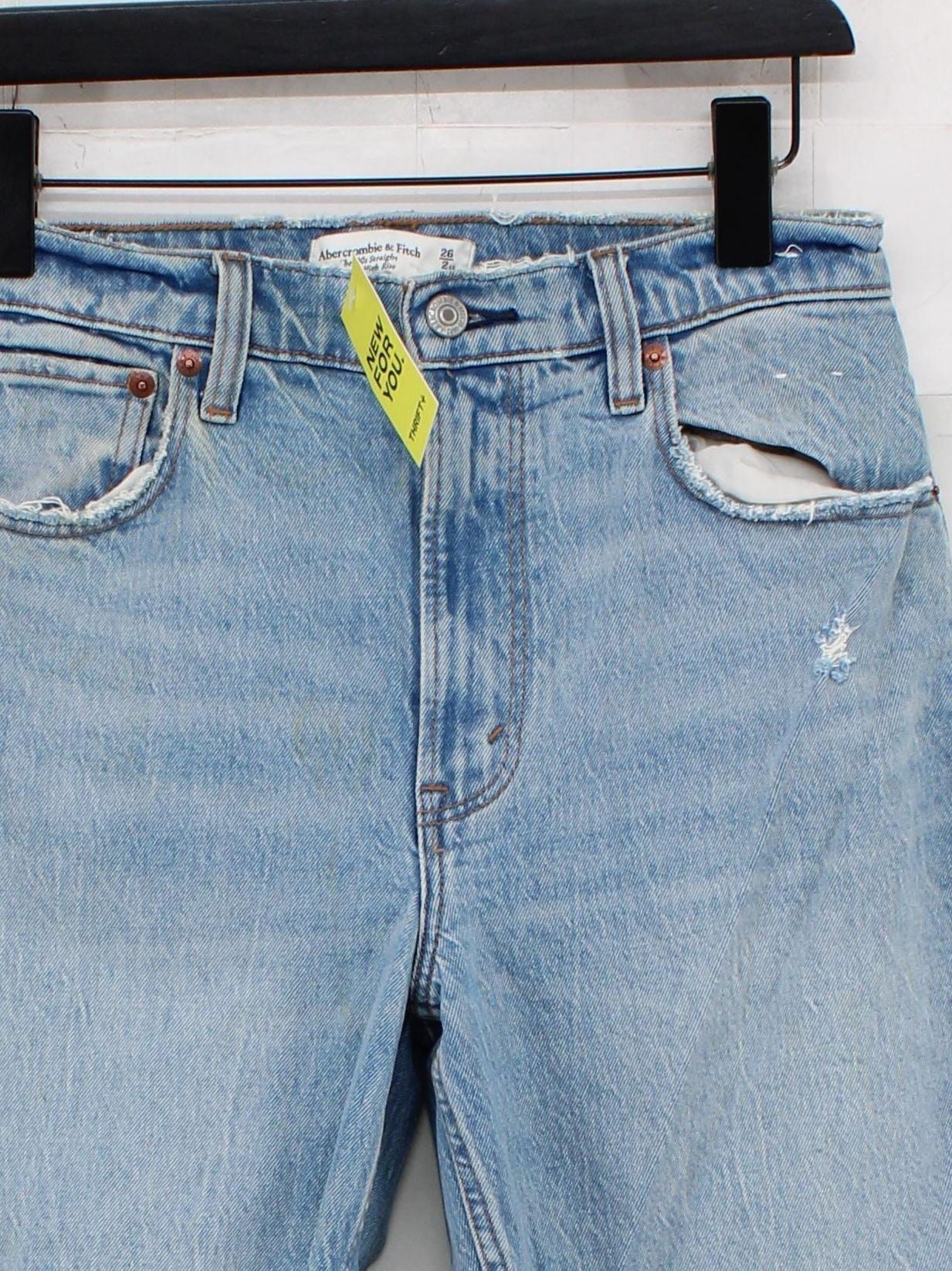 Abercrombie & Fitch Women's Jeans W 26 in Blue Cotton with Elastane Straight - Image 3