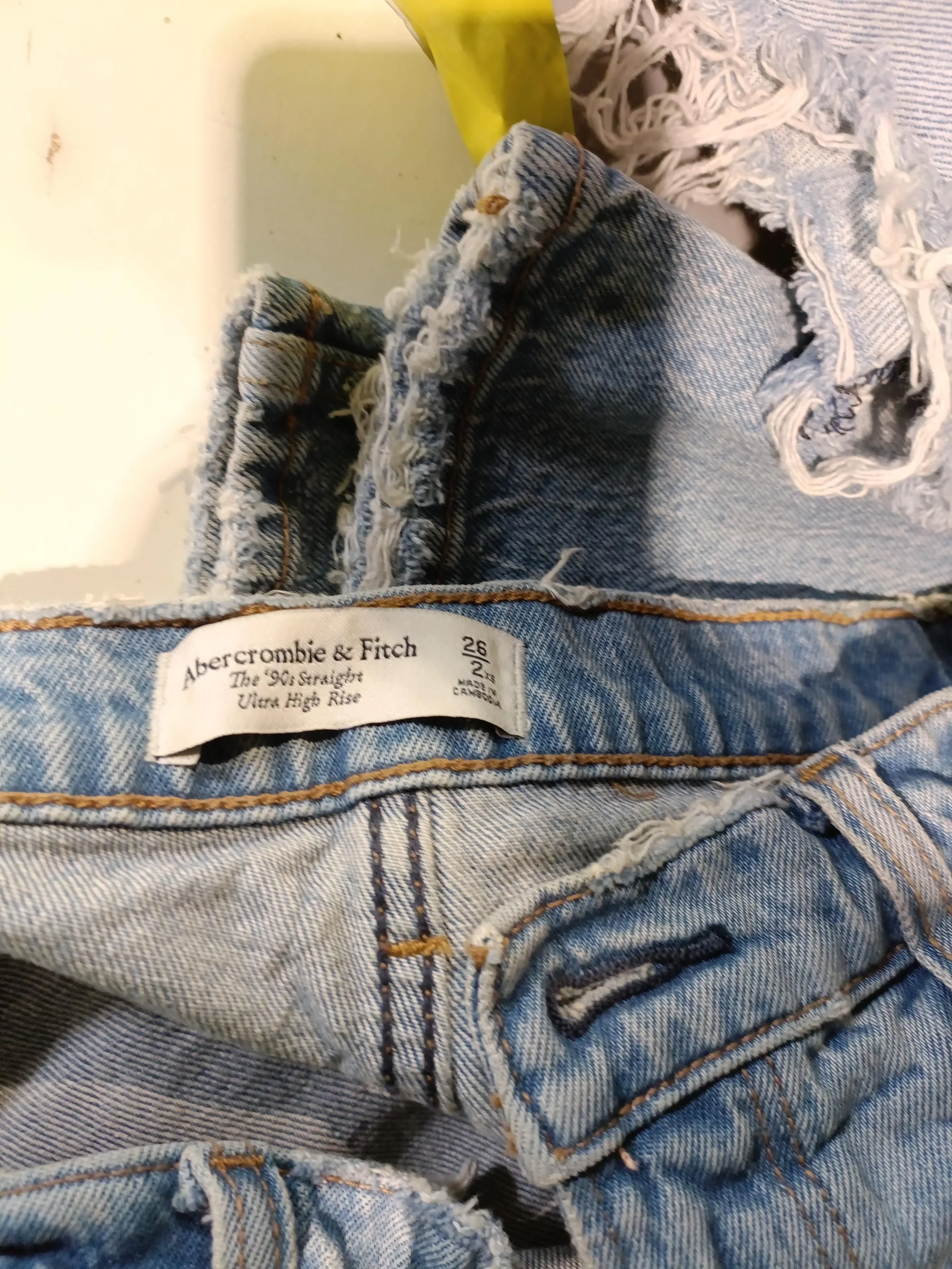 Abercrombie & Fitch Women's Jeans W 26 in Blue Cotton with Elastane Straight - Image 6