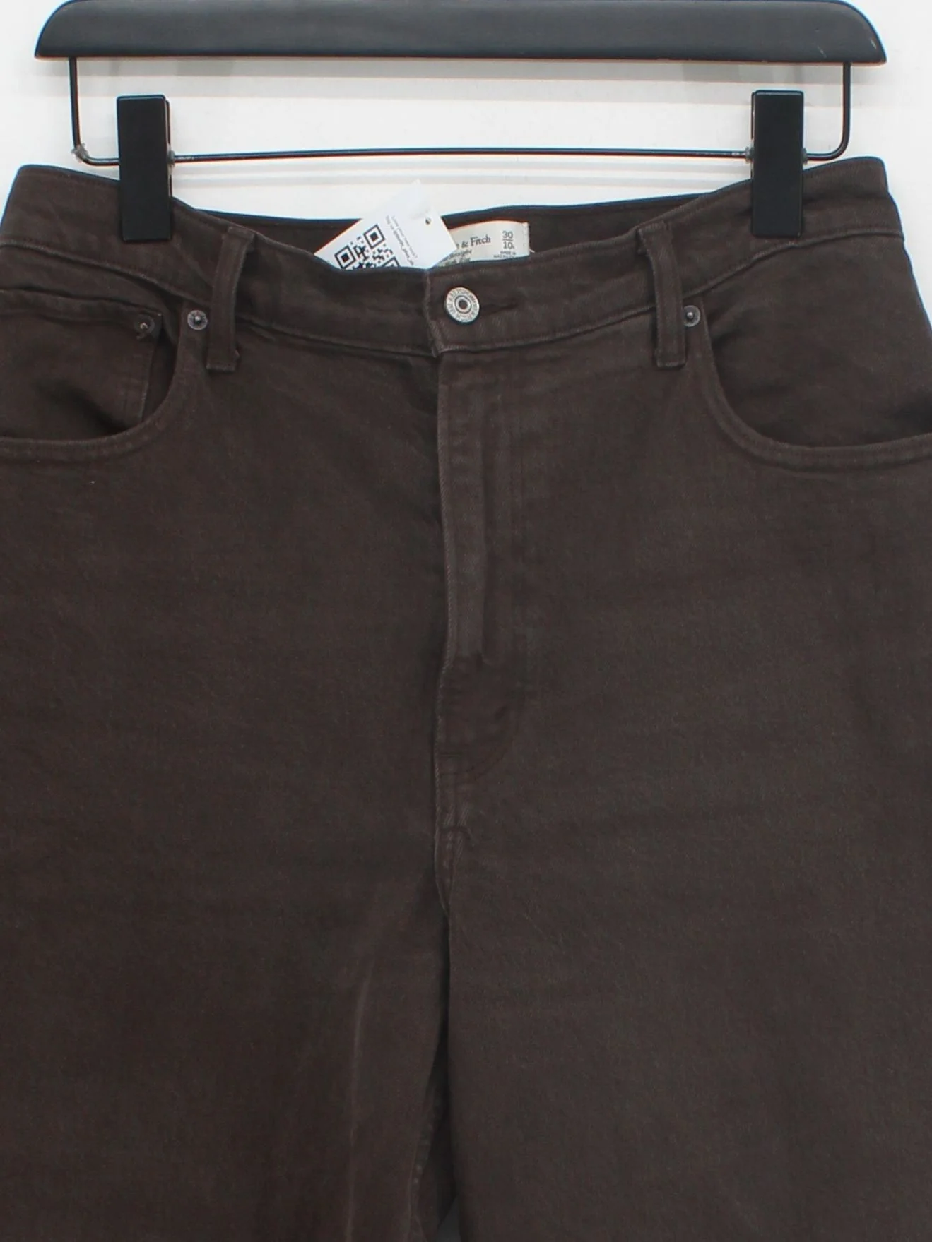 Abercrombie & Fitch Women's Jeans W 30 in Brown Cotton with Elastane Straight - Image 3