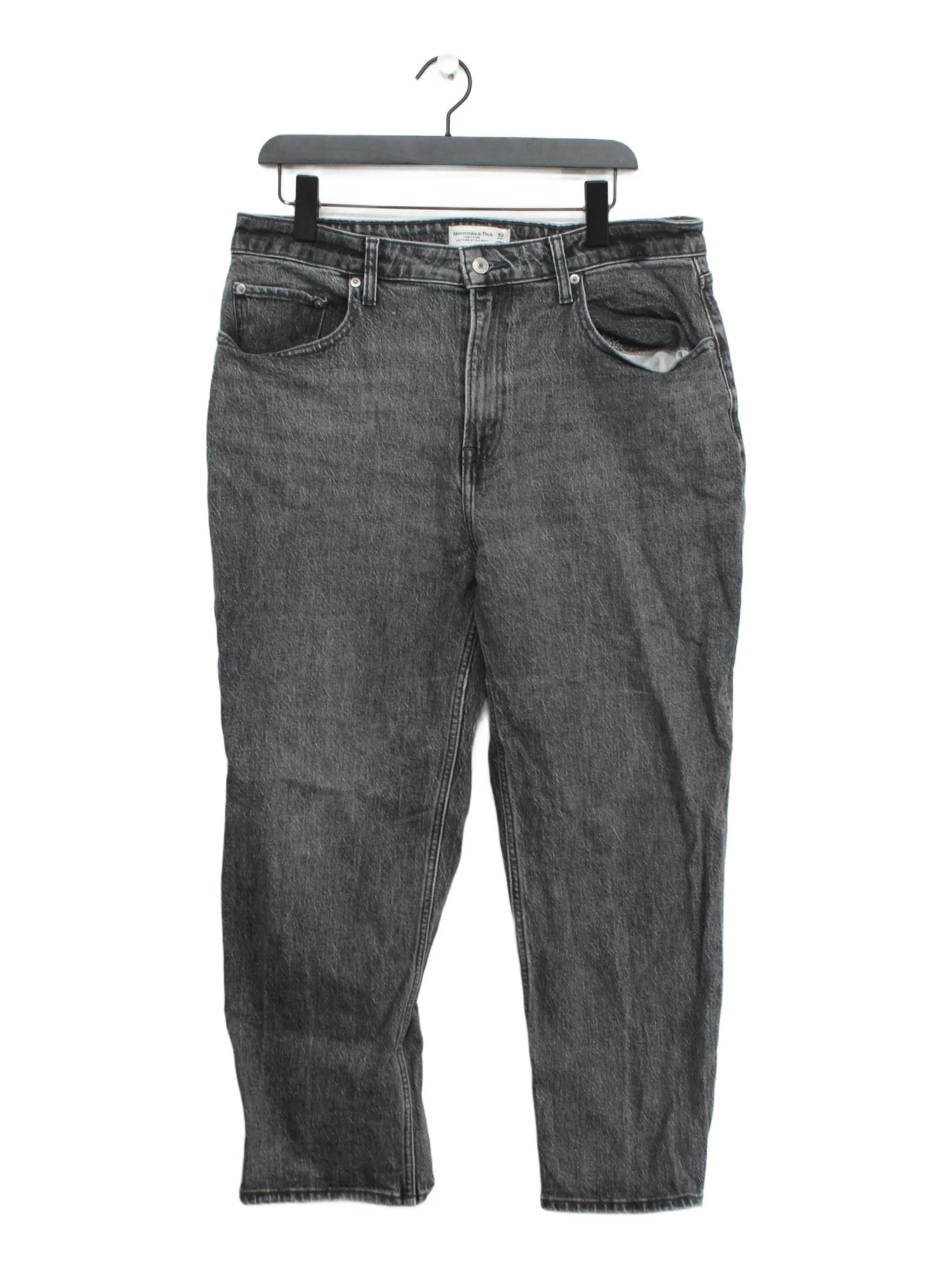 Abercrombie & Fitch Women's Jeans W 32 in Grey Cotton with Elastane Straight